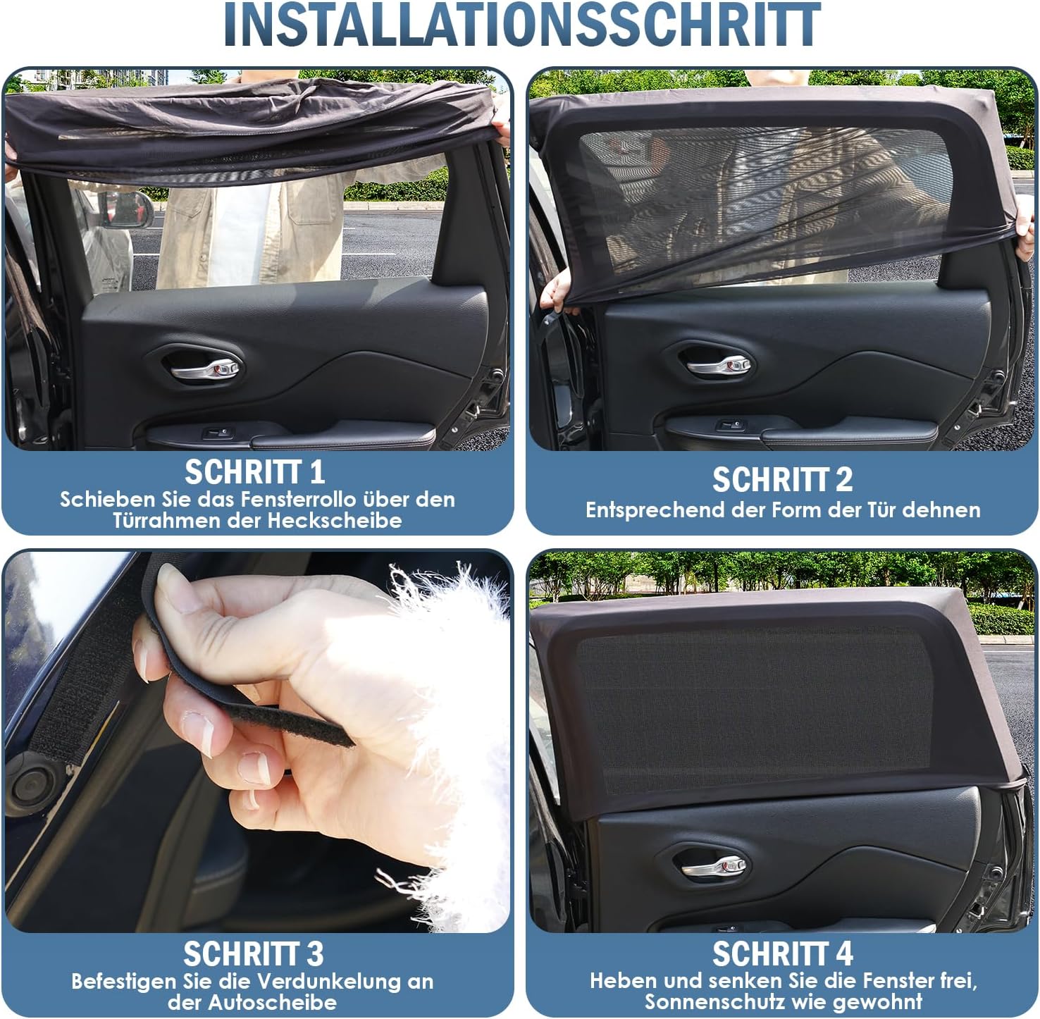 Thumbnail 4 de Asstikoo Sonnenschutz Auto für Baby und Kinder – UV-Schutz Seitenfenster Netz, 2 Stück