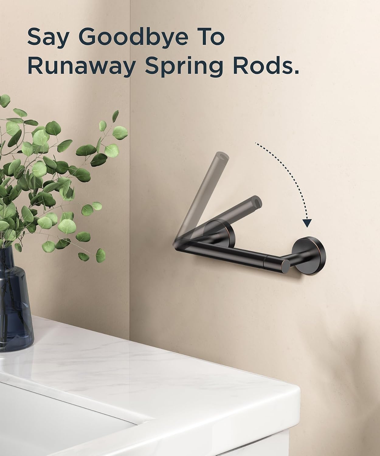 Detalle de FORIOUS FF01124 Pivoting Toilet Paper Holder, Oil-Rubbed Bronze SUS304 Steel