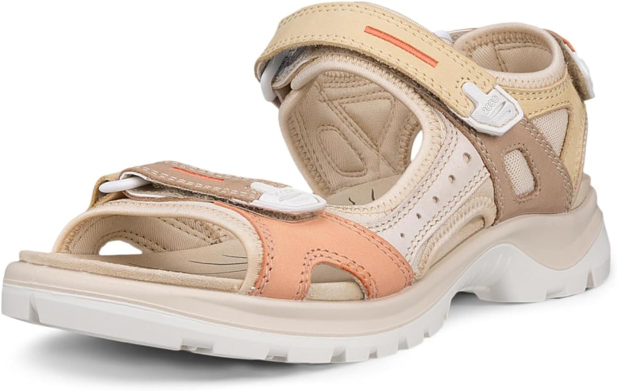 Detalle de ECCO Damen Offroad Yucatan Schwarz/Mole – langlebiger Lederschuh mit 3-Riemen-Verschluss