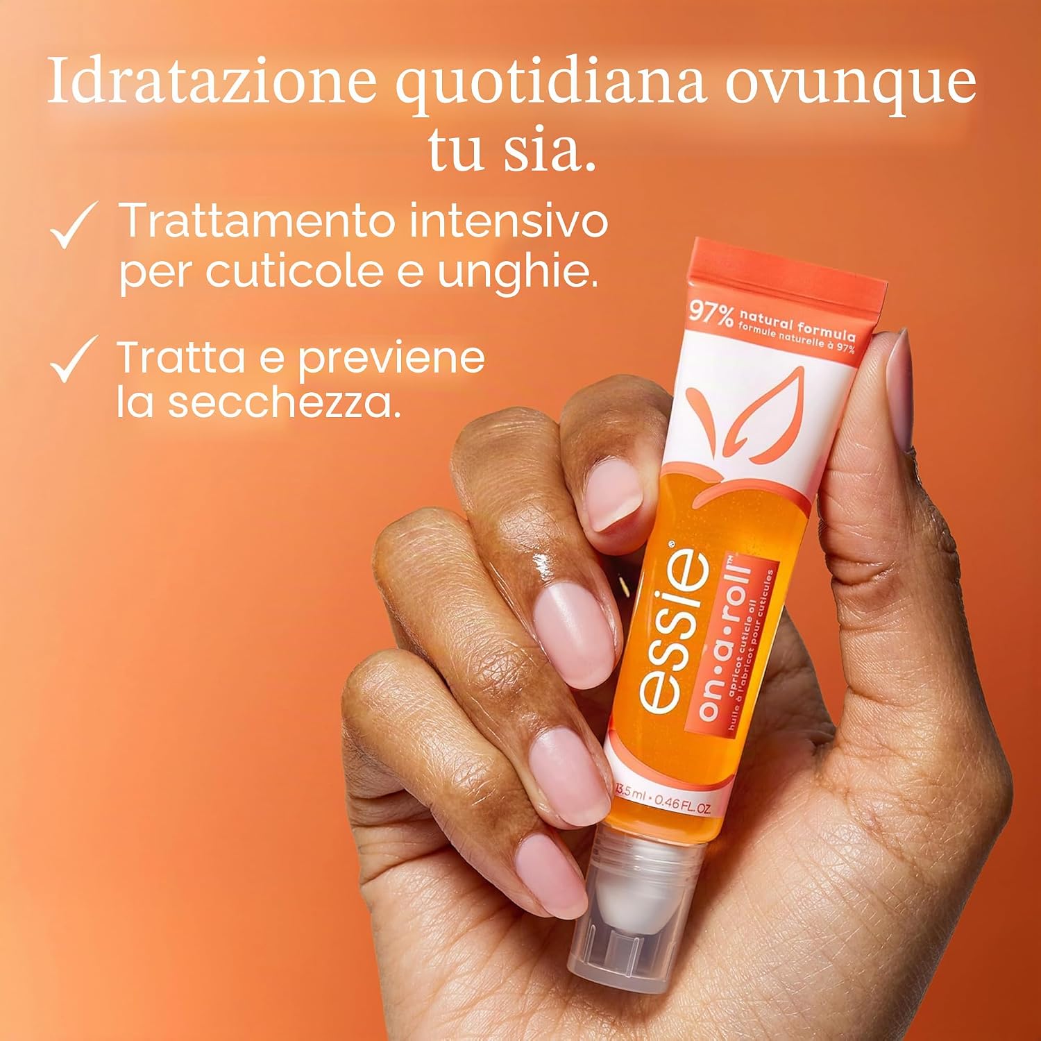 Detalle 2 de Essie Olio Unghie On-A-Roll Apricot 260 (13,5 ml) con olio di albicocca per cuticole morbide