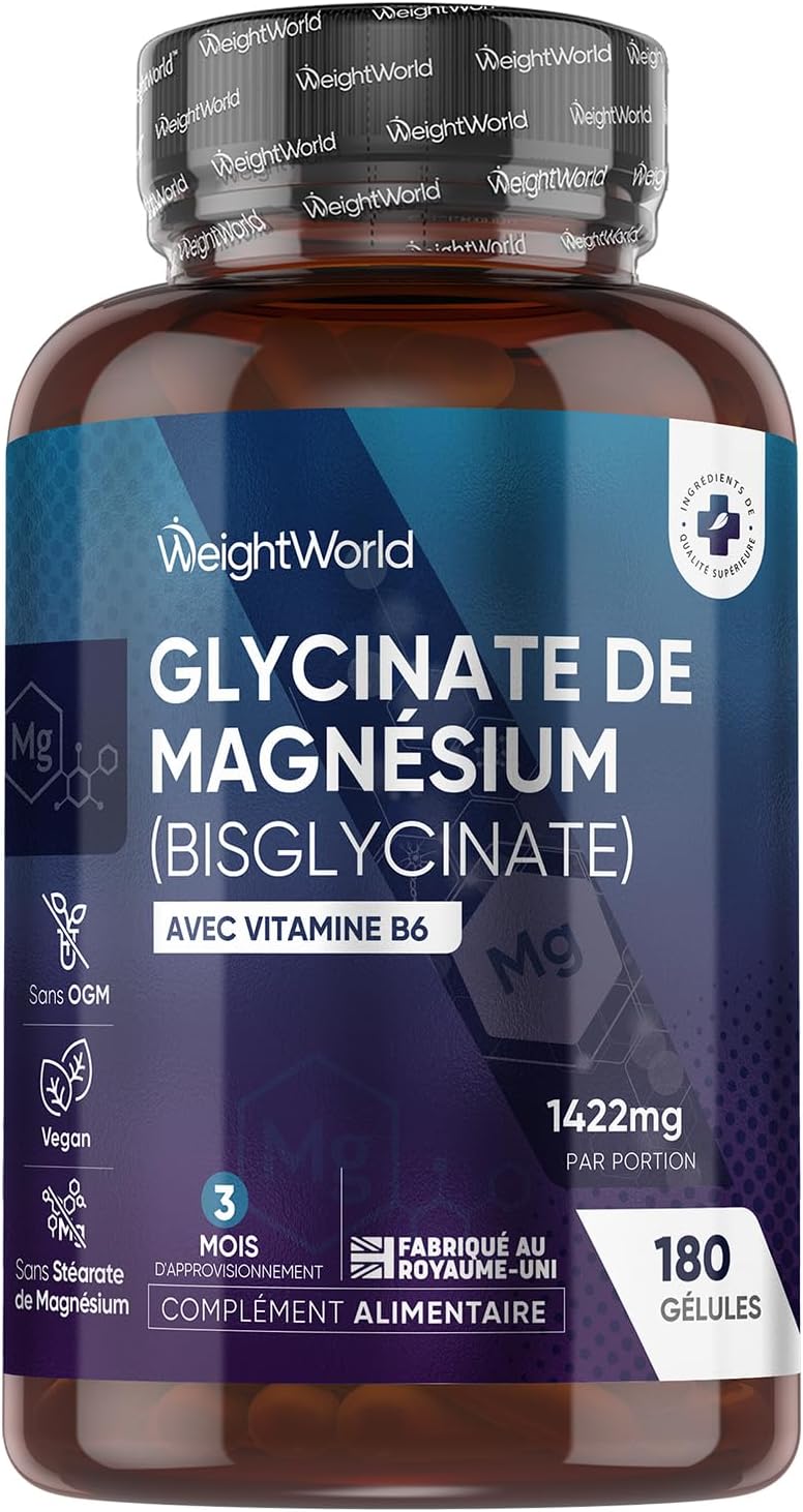 Detalle de WeightWorld Magnésium Bisglycinate + B6 1422 mg