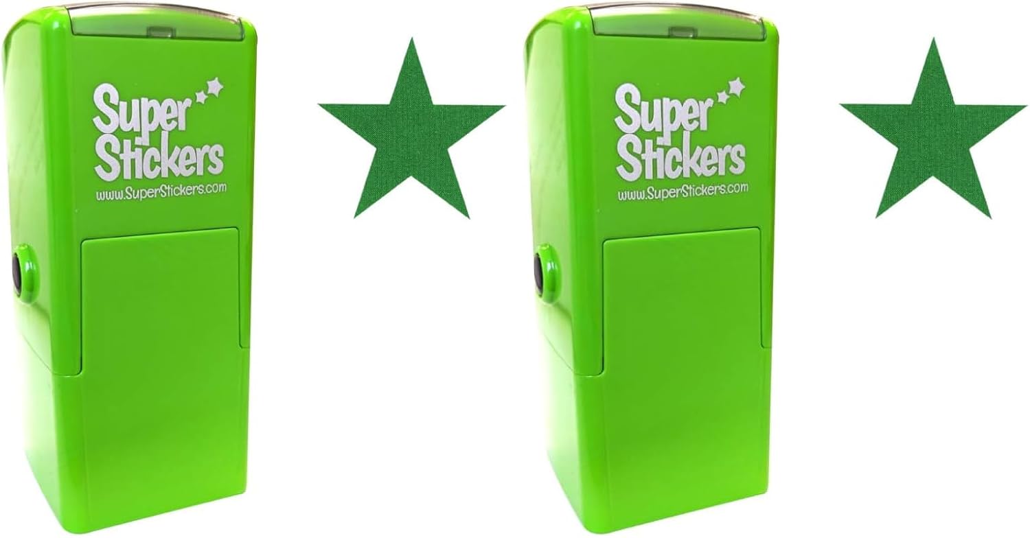 Detalle de SuperStickers Star Pre Inked Stamper - Green, 28mm