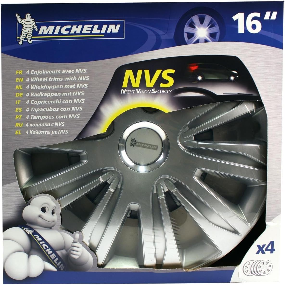 Thumbnail 3 de Michelin 009111 Set de 4 Enjoliveurs 16" NVS Chrome – Résistants et faciles à clipper