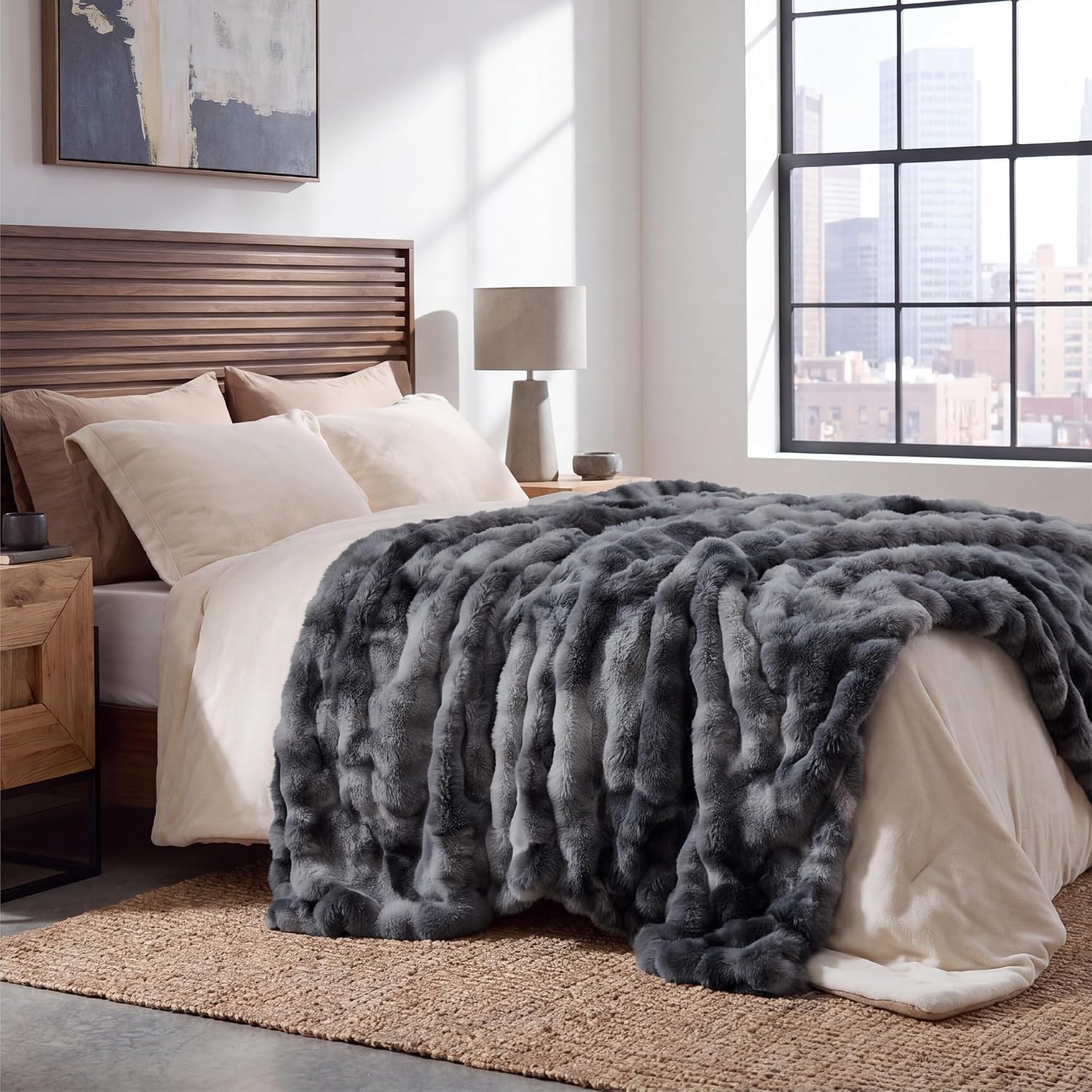 Thumbnail 6 de Bedsure Faux Fur Blanket, 104" x 90