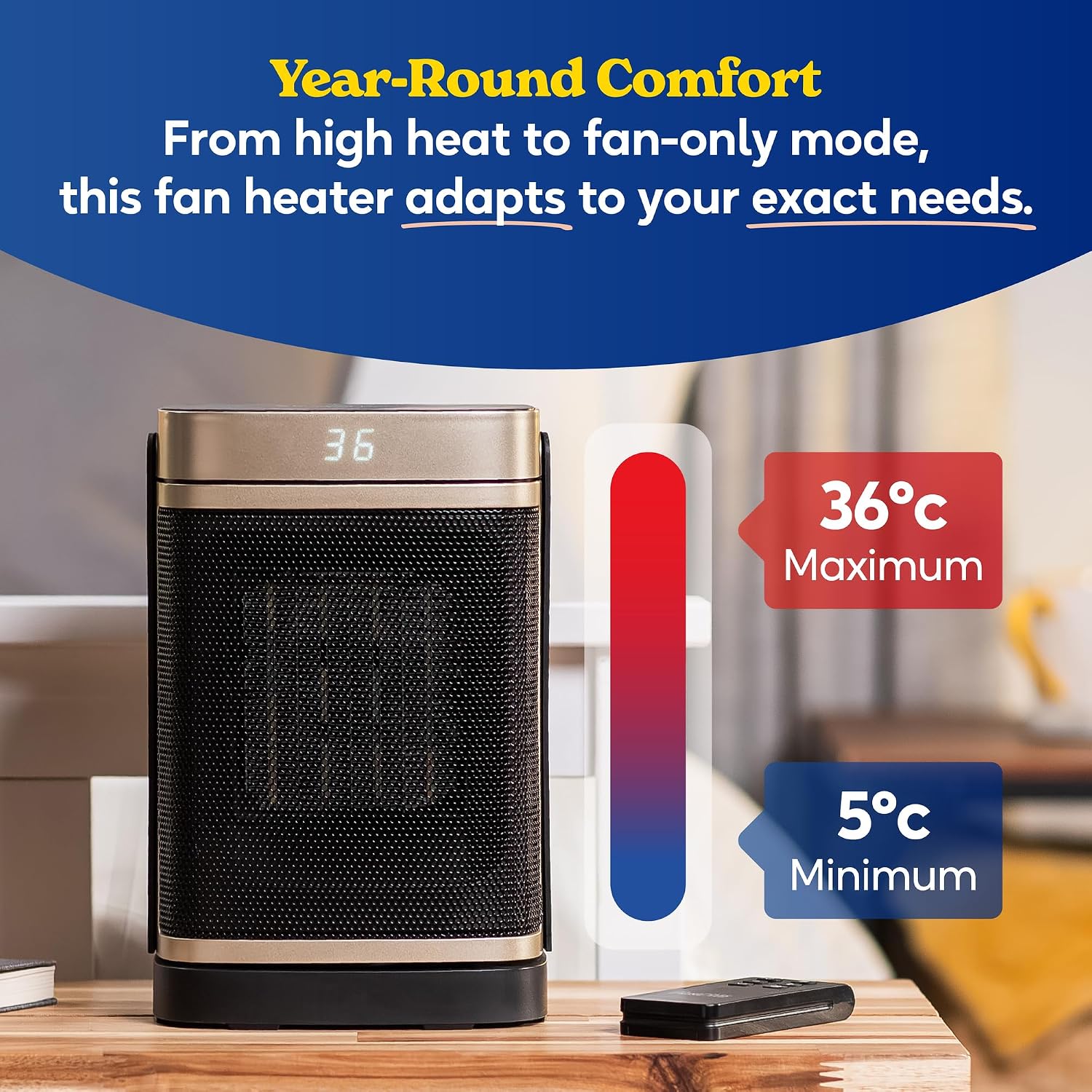 Thumbnail 5 de Russell Hobbs RHCH2001G 1500W ceramic space heater
