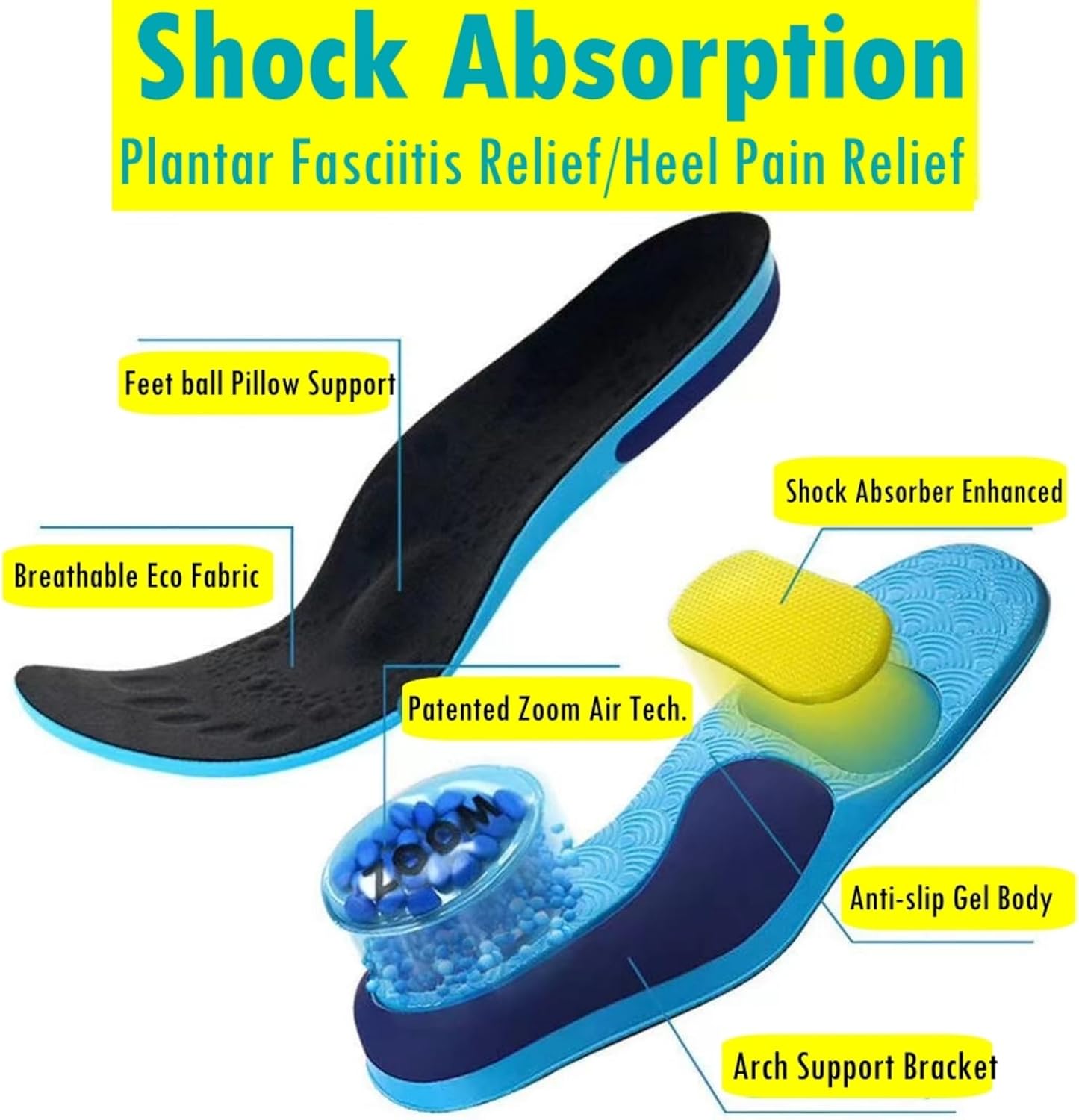 Thumbnail 3 de Goofort DynaZoom™ Air Chamber Arch Support Insoles for Plantar Fasciitis & Heel Pain