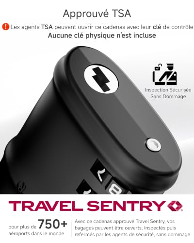 Thumbnail 6 de LUGGEX Cadenas Valise TSA Approuvé – Cadenas avion à 3 chiffres, lot de 4