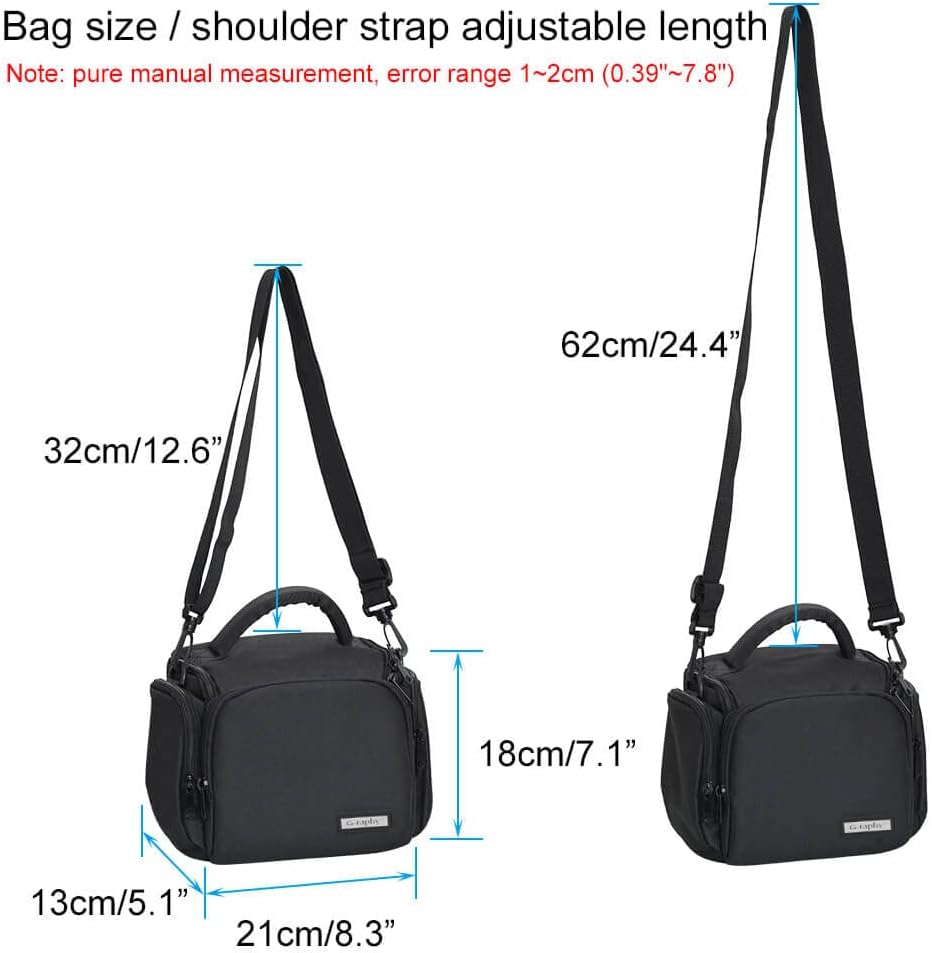 Detalle de BAIGIO Camera Bag for DSLR: Waterproof, Cross-Body Case with Adjustable Strap
