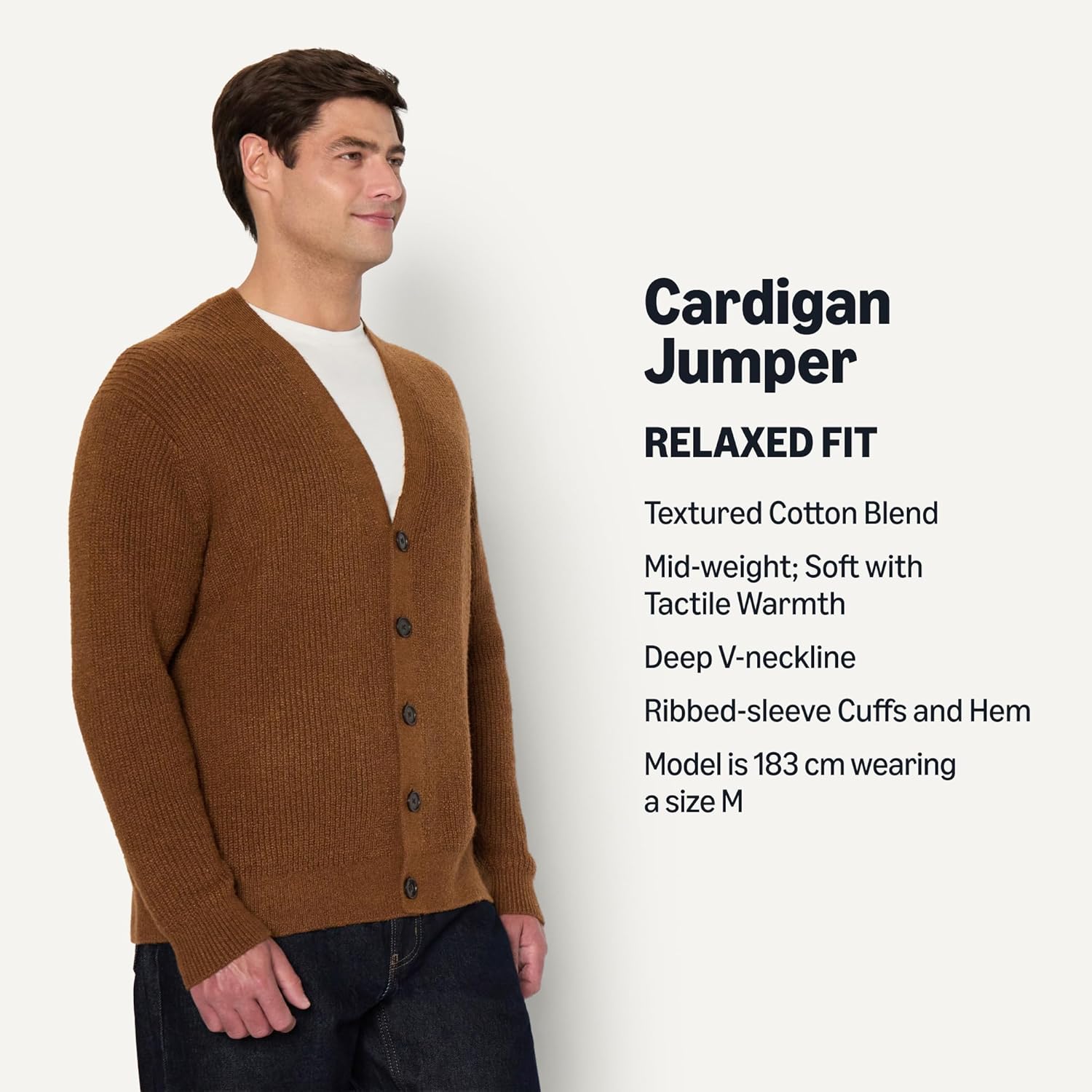 Thumbnail 3 de Amazon Essentials Men’s Relaxed-Fit Cotton Blend Cardigan