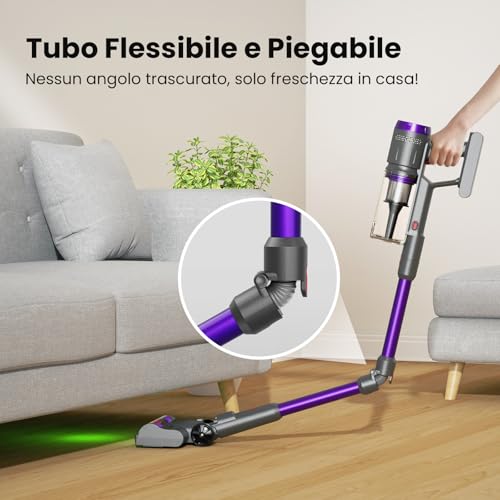 Detalle de Circlio Aspirapolvere Senza Fili 600W: potenza, autonomia e design autoportante