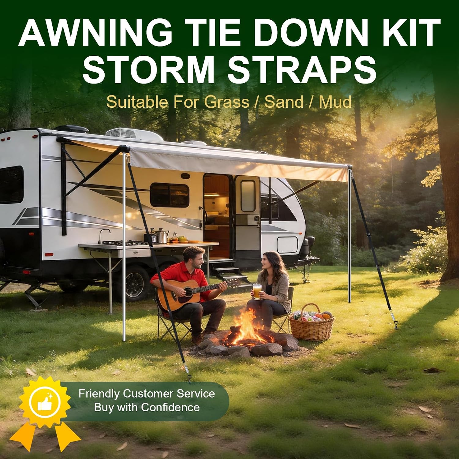 Thumbnail 6 de Awning Tie Down Kit with Storm Straps for Thule Omnistor Awnings