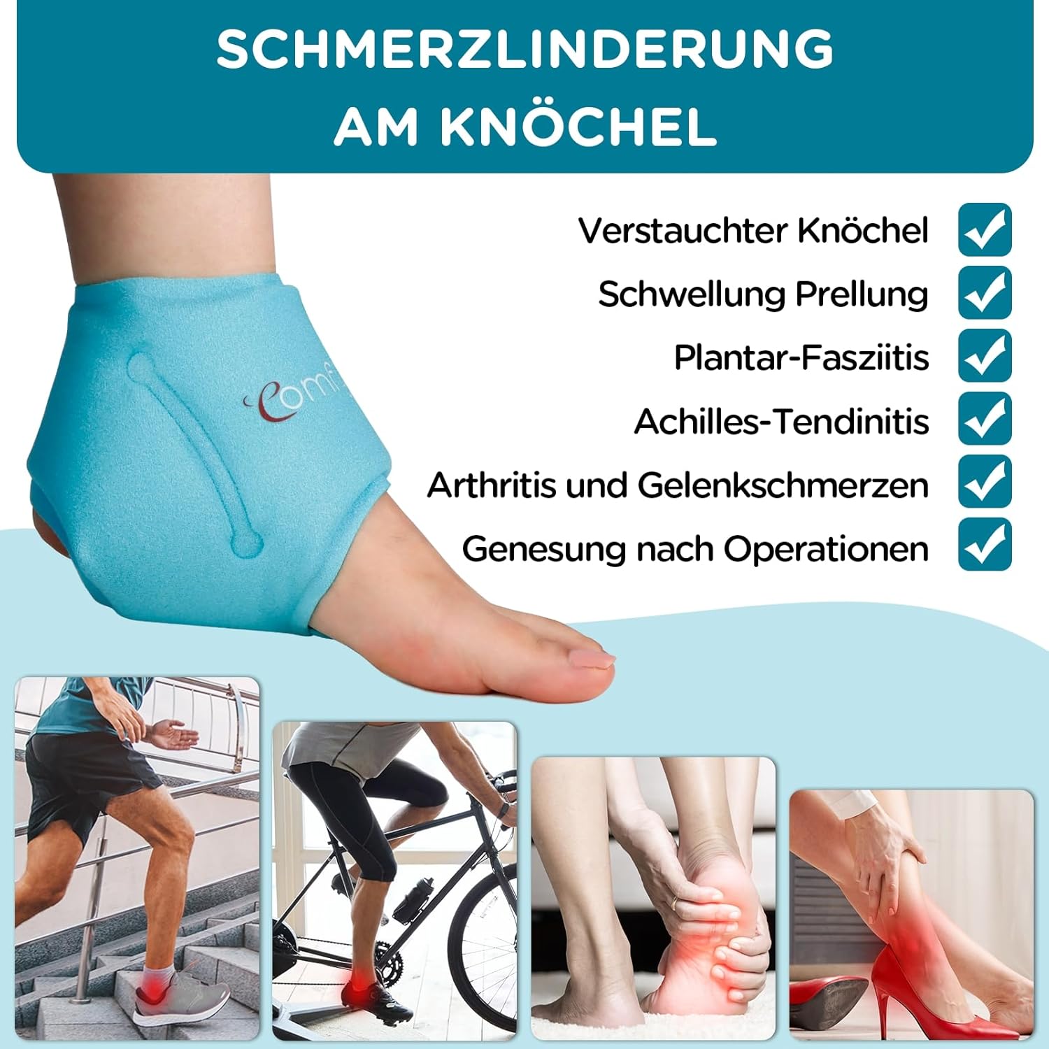 Thumbnail 1 de Kühlmanschette Fuß Knöchel Gelpads 30x11 cm