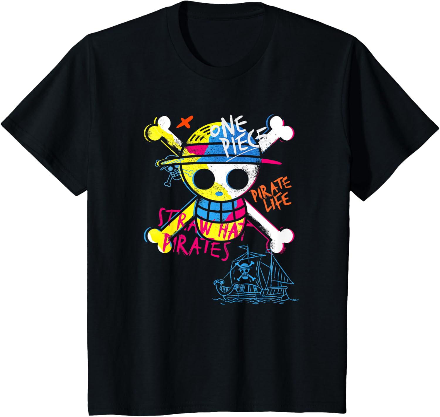 Thumbnail 2 de One Piece Jolly Roger Graffiti T-Shirt