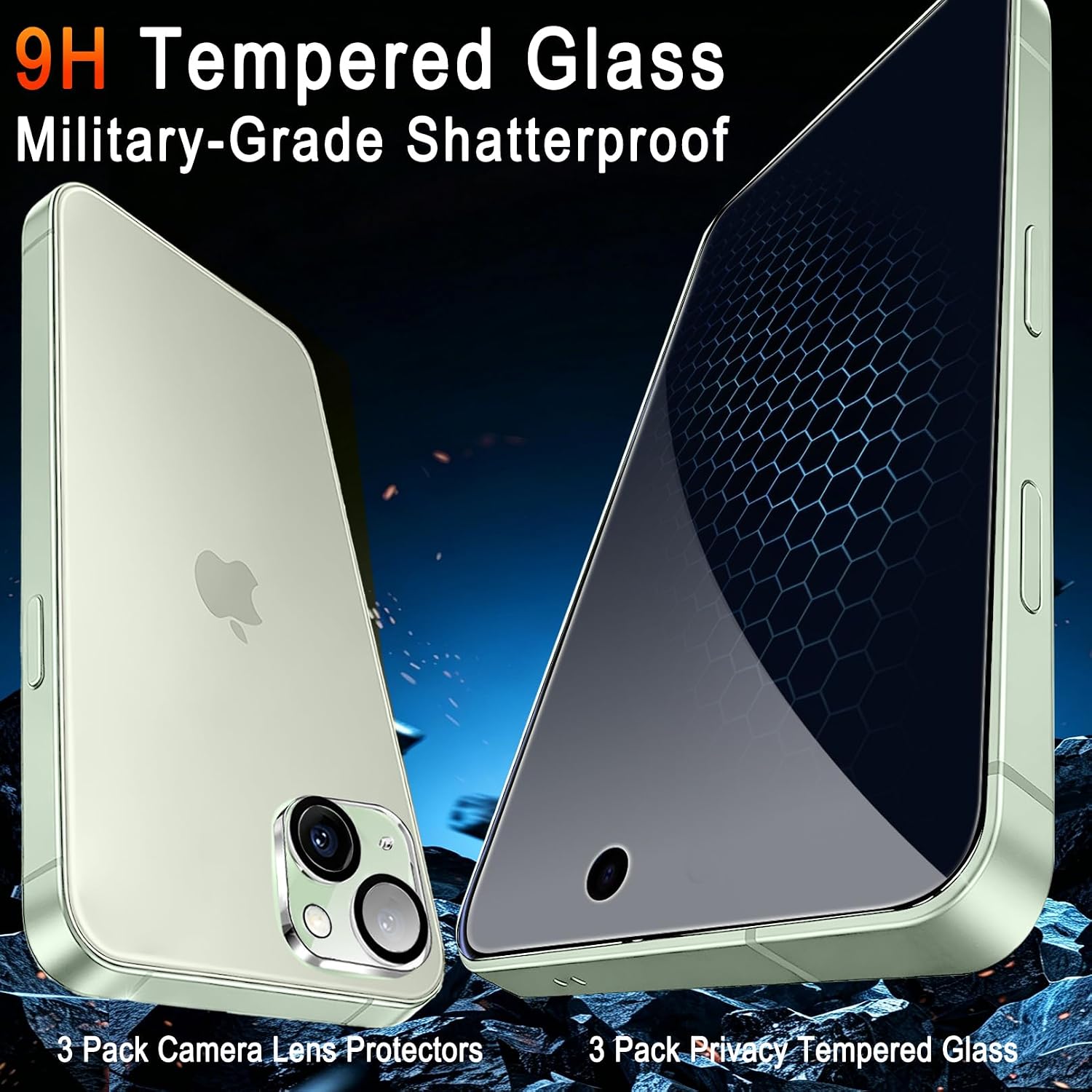 Detalle de TZGZT 3 Pack Privacy Screen Protector for iPhone 15 with Lens Protectors