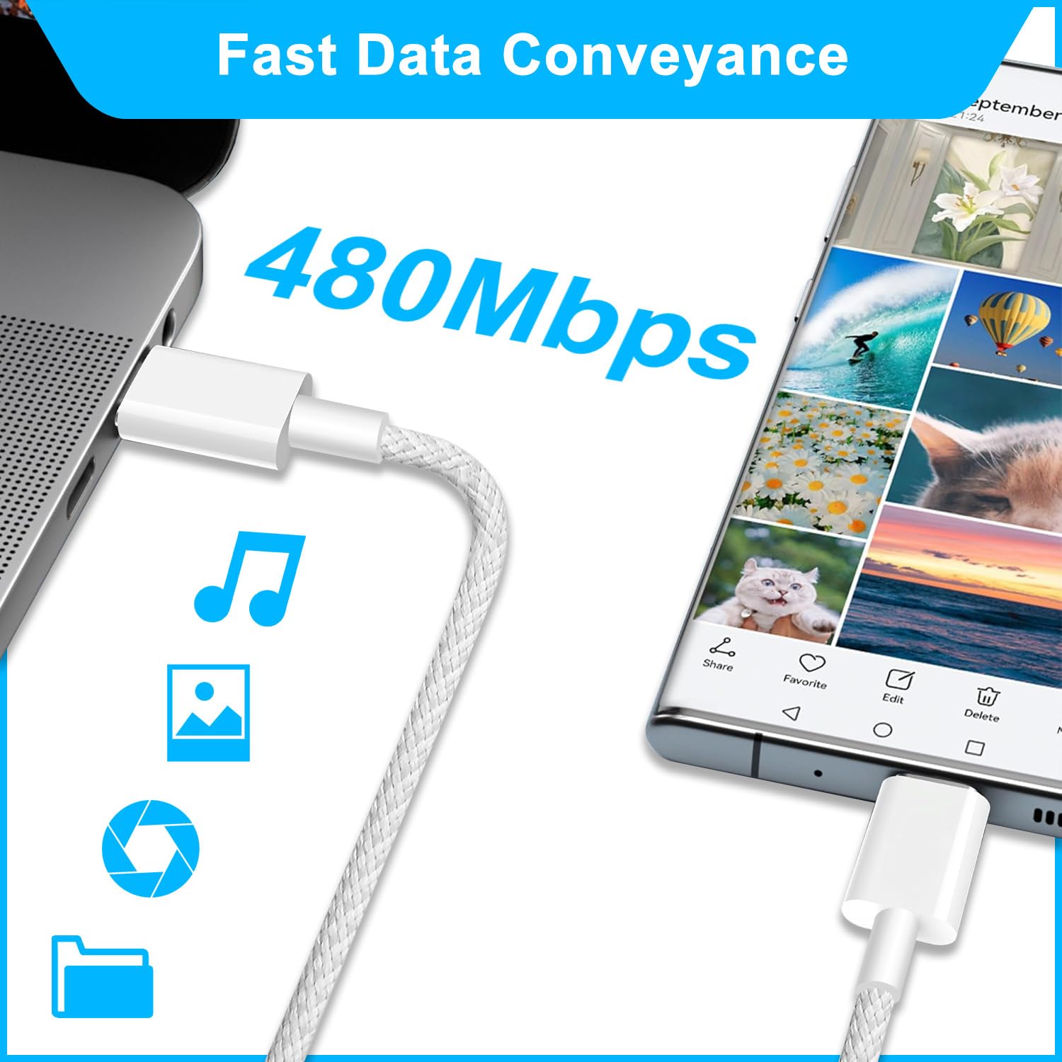 Detalle de Lemsen iPhone 15 cavo USB-C 60W 2 pezzi
