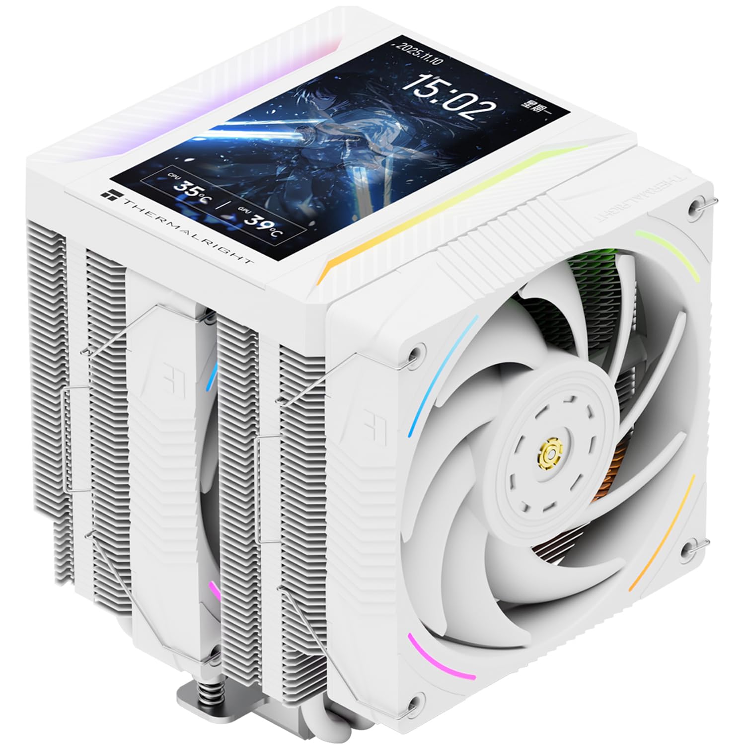 Detalle de Thermalright Peerless Assassin 120 Vision MAX ARGB White CPU Cooler with 5-Inch IPS Display
