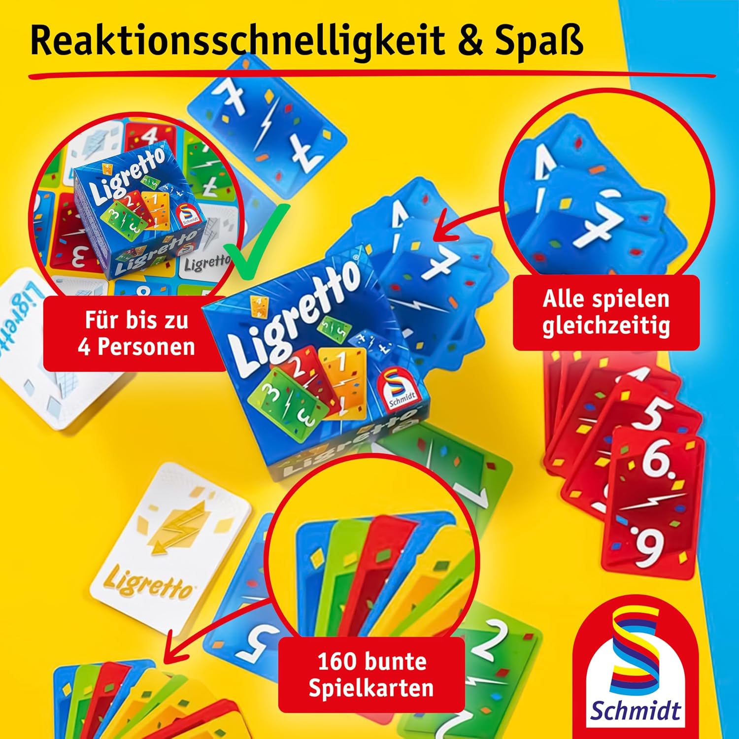Thumbnail 1 de Schmidt Spiele Ligretto rot 2–4 Spieler 🎲