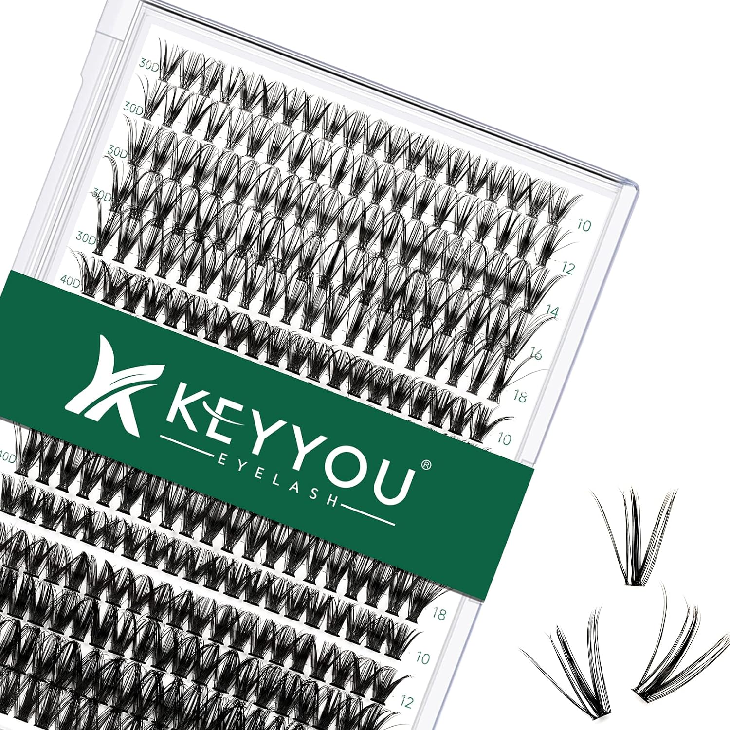 Thumbnail 6 de KEYYOU Lash Clusters 300pcs DIY Eyelash Extension Kit – Soft, Natural Volume with 9–18mm Mixes