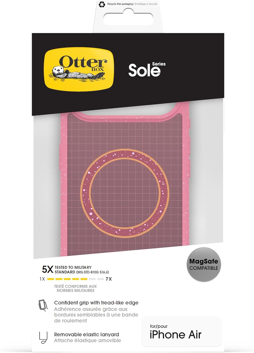 Detalle de OtterBox Sole Series MagSafe pour iPhone Air – Coque antichoc rose