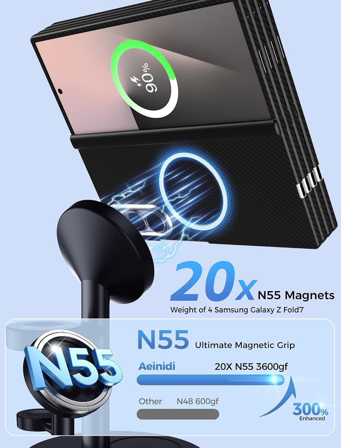 Detalle de Aeinidi Samsung wireless charger, 15W