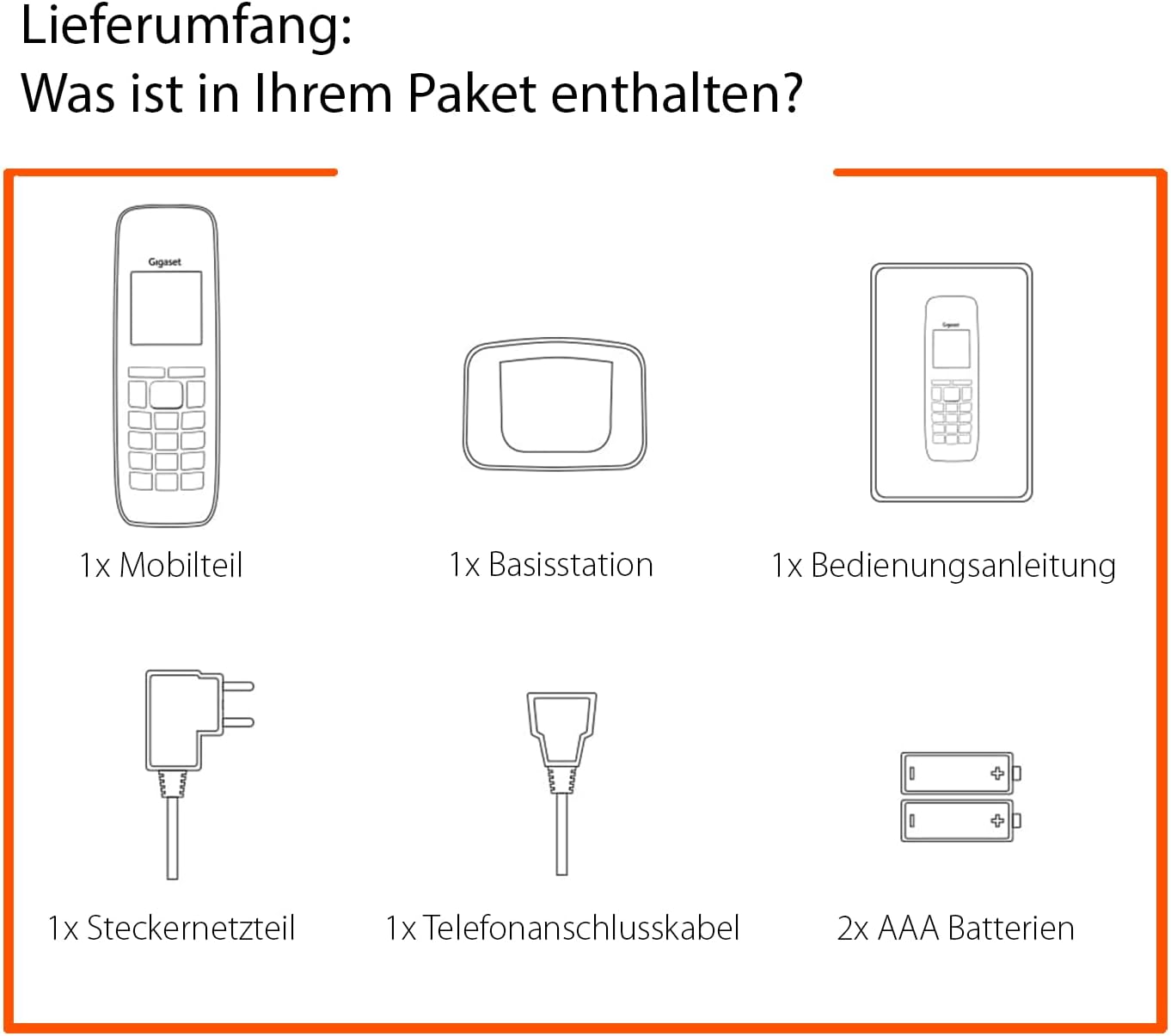 Detalle 2 de Gigaset E290 – Schnurloses Senioren-Telefon mit großen Tasten, Zielwahltasten und Verstärker-Funktion (Schwarz, DE-Version)