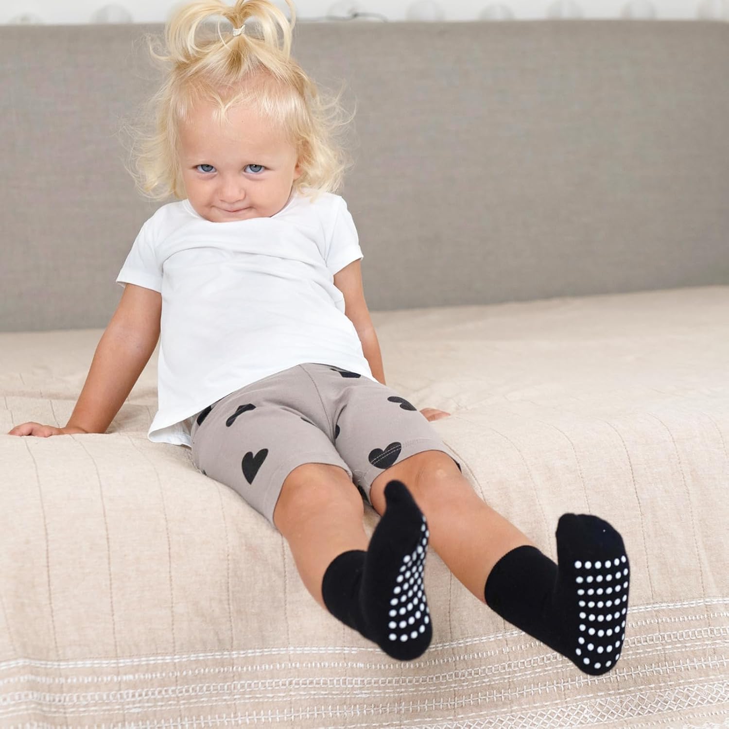 Detalle de JAKIDAR 12-Pack Baby and Toddler Cotton Crew Socks with Non-Slip Grips