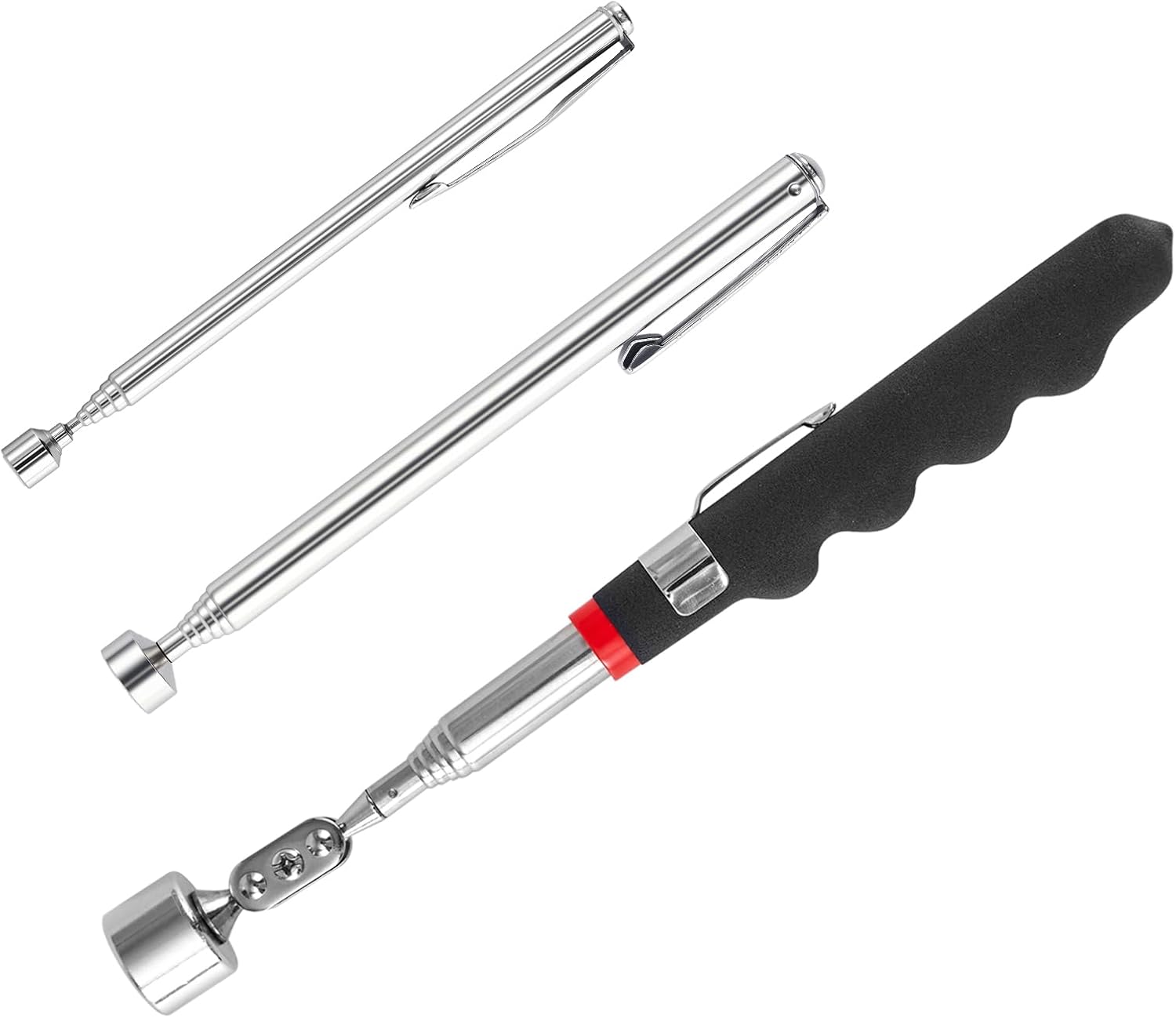 Detalle de HARDK HK Telescoping Magnetic Pickup Tool Set of 3, 20 lb Pull Force