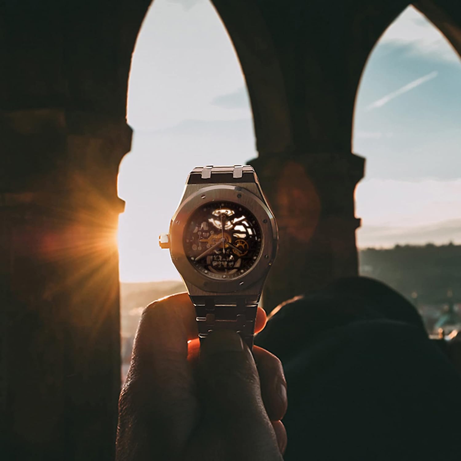 Thumbnail 2 de FEICE Montre Mécanique Automatique Homme 42 mm Squelette