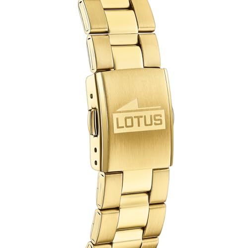 Detalle 2 de LOTUS Reloj Hombre Analógico de Acero Inoxidable 316L Dorado con Cronógrafo