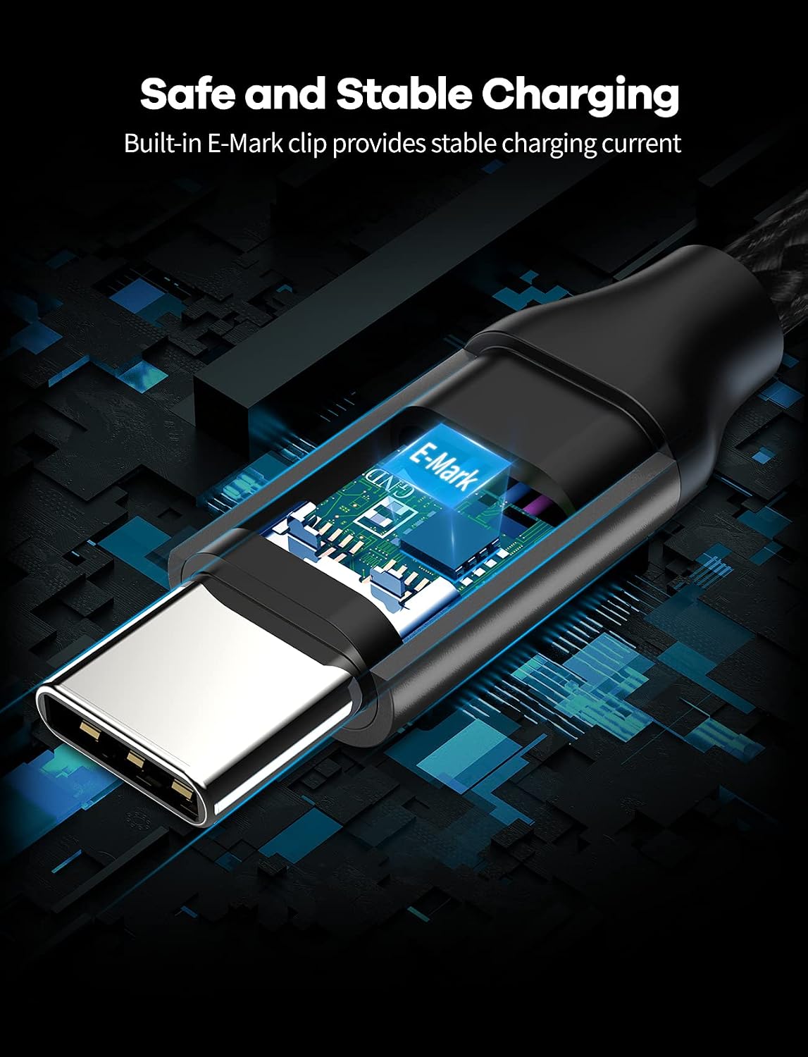 Detalle de USB-C PD100W to USB-C Cable 2m: Fast Charge & Data for latest devices