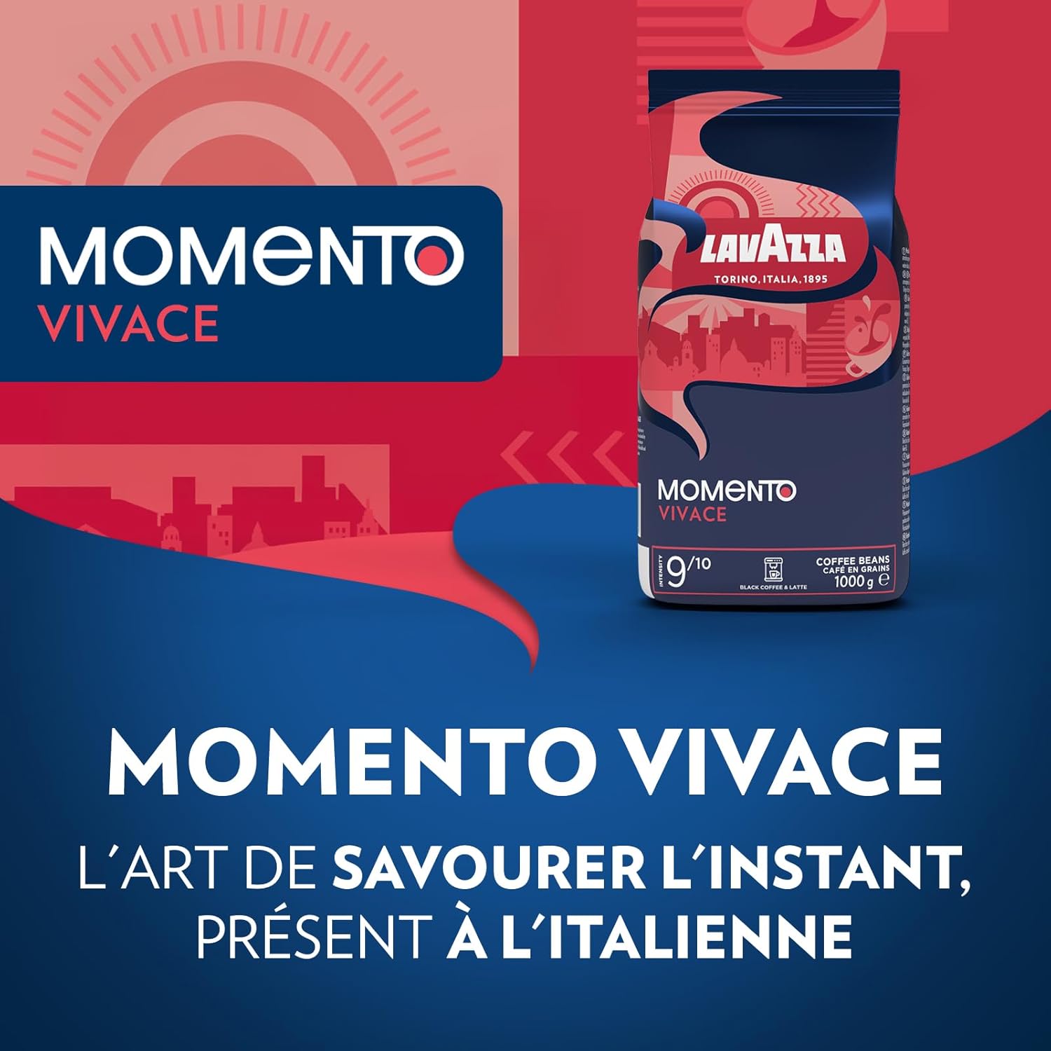 Detalle de Lavazza Momento Vivace – Café en grains 1 kg pour machines automatiques