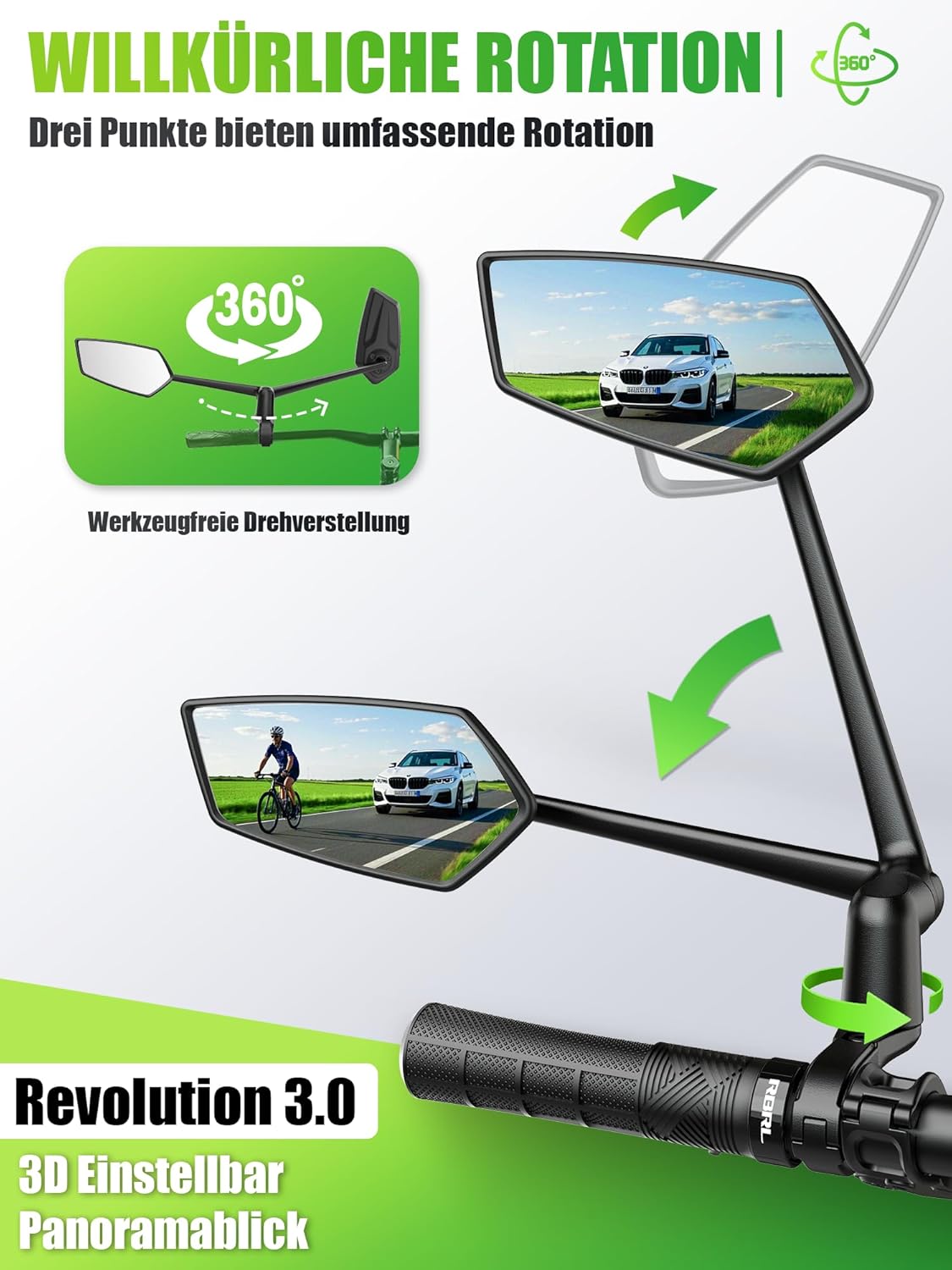 Thumbnail 1 de RBRL Fahrradspiegel 22,2-25,4 mm für Lenker