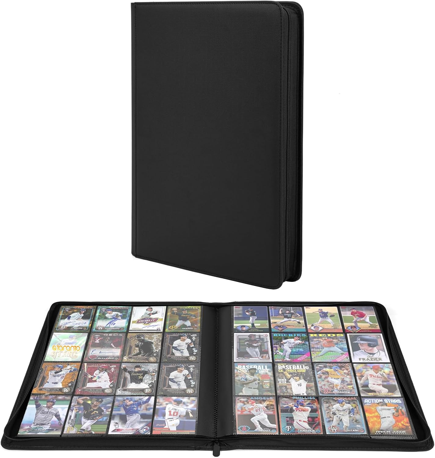 Detalle de Premium 1000+ Pockets Trading Card Binder (16-Pocket, Side-Loading) - Black