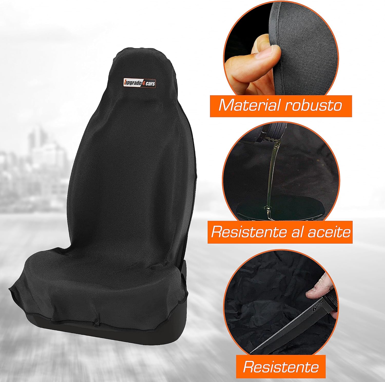 Detalle de Upgrade4cars Funda de asiento delantero impermeable 2 unidades