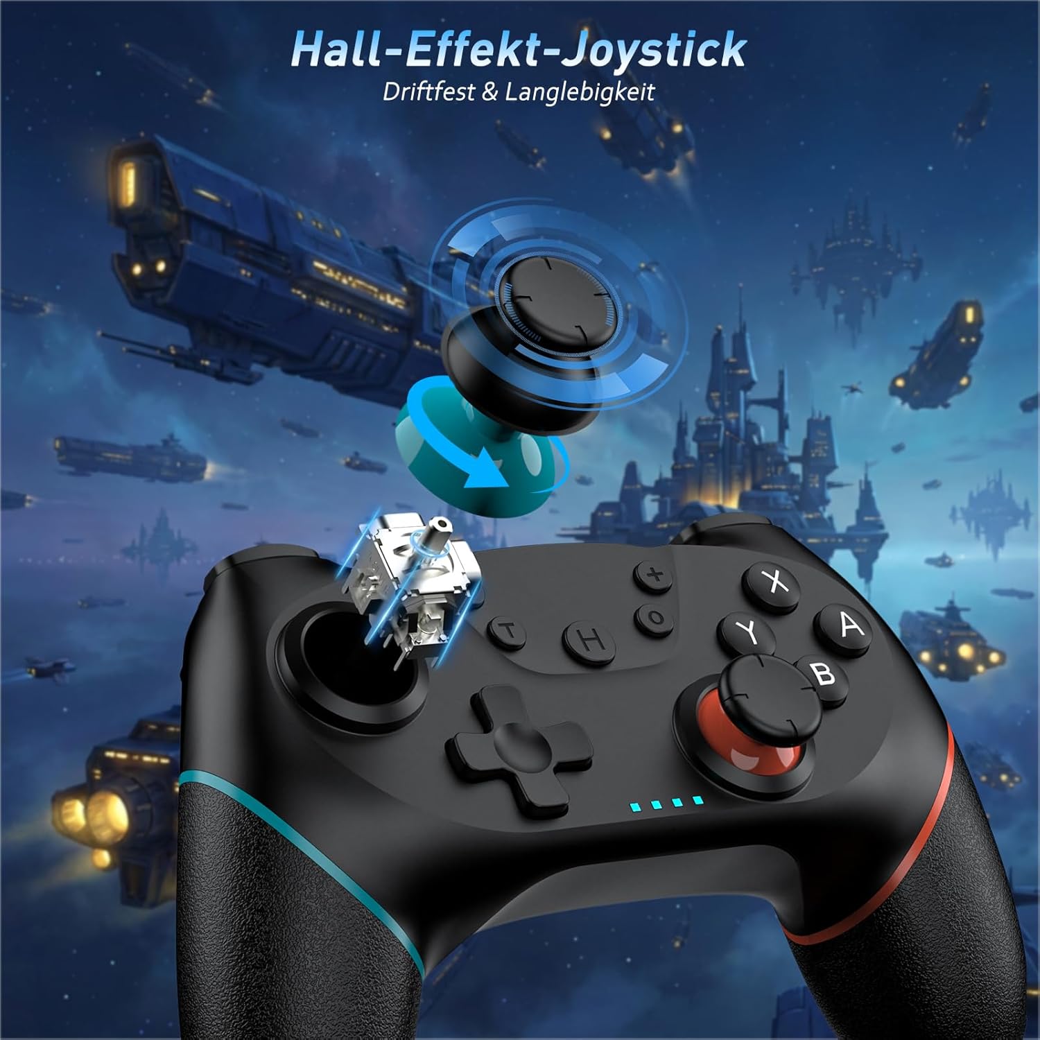 Detalle de Reddening Switch 2 Controller im 2er-Set – Pro Controller mit Turbo, Gyro und Wake‑Up für Switch-Familie und PC