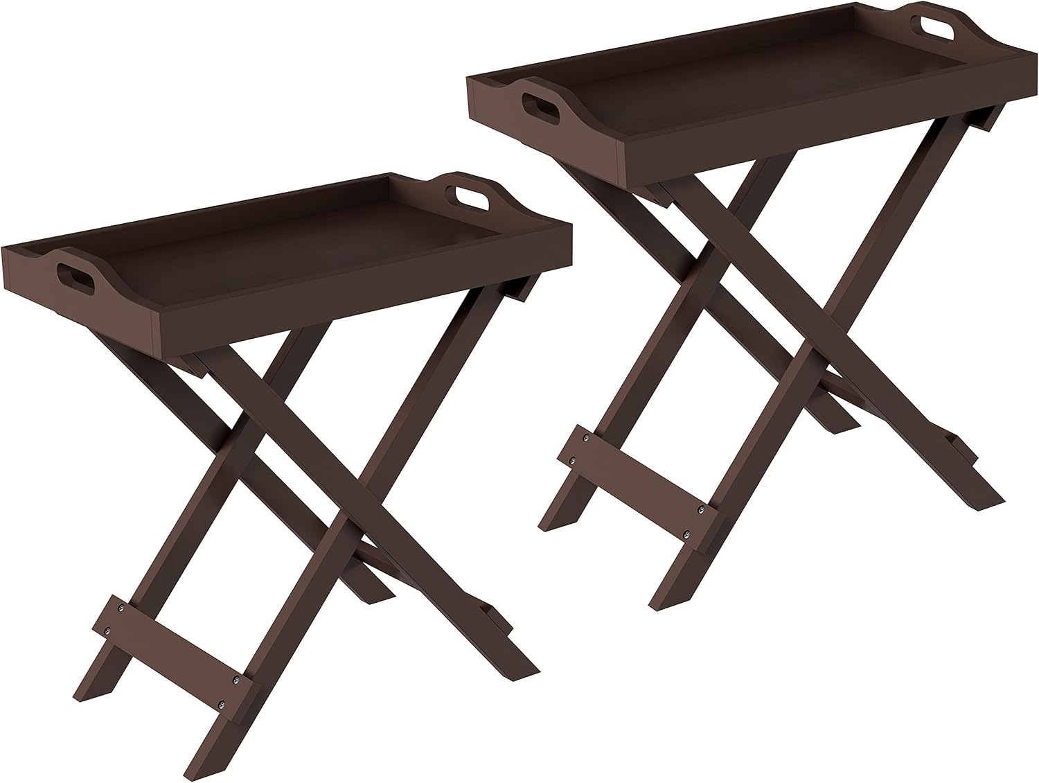 Detalle de Lavish Home Folding TV Tray Tables, Brown