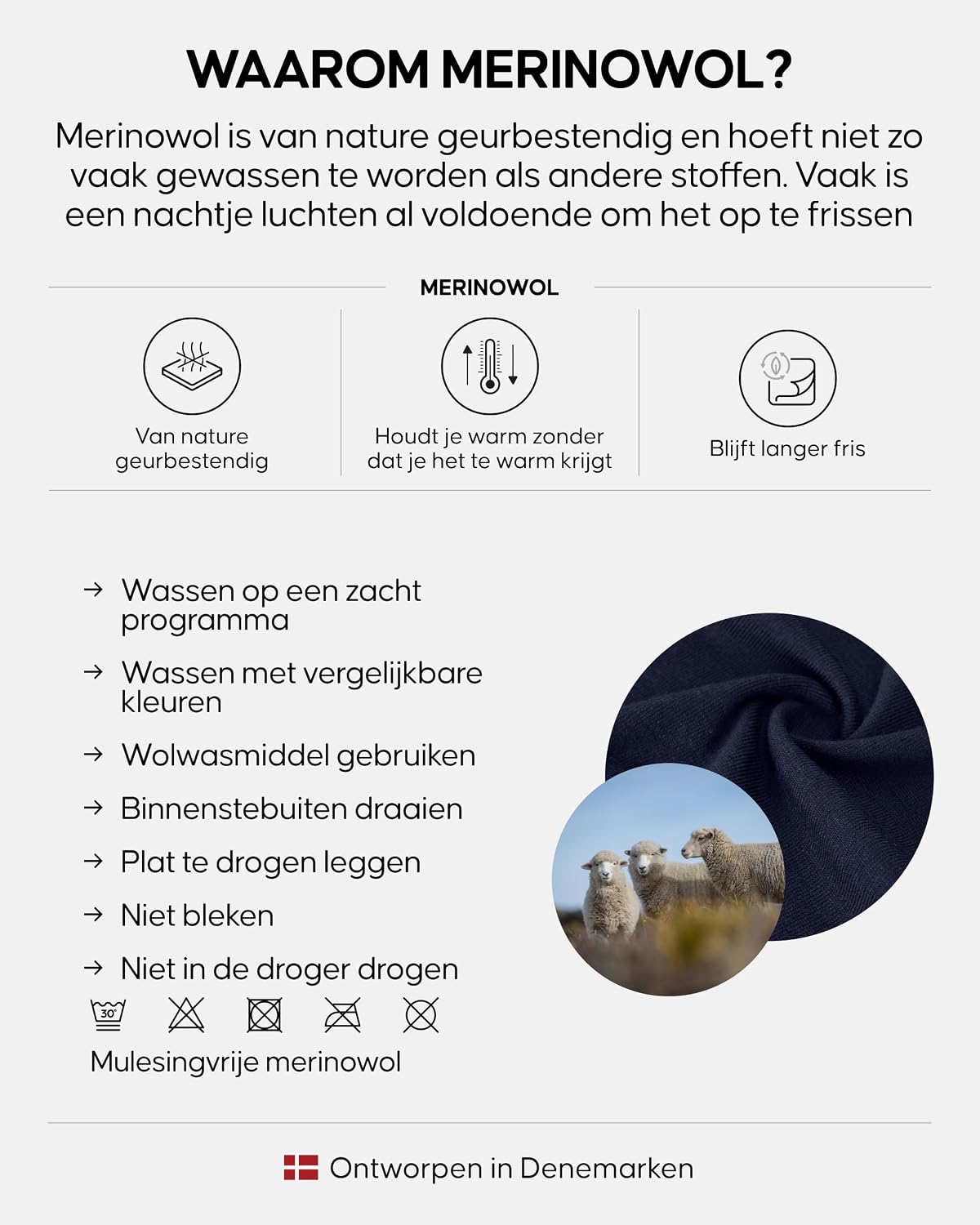 Detalle 2 de DANISH ENDURANCE 100% Merino nekwarmer, 160 g/m², ademend en multifunctioneel