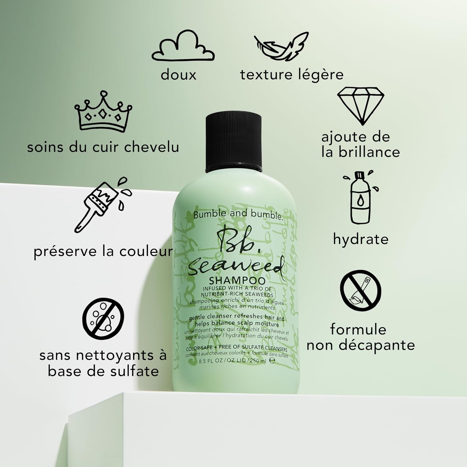 Detalle 2 de Seaweed Shampooing hydratant de Bumble and bumble. Pour cheveux fins à moyens, 250 ml