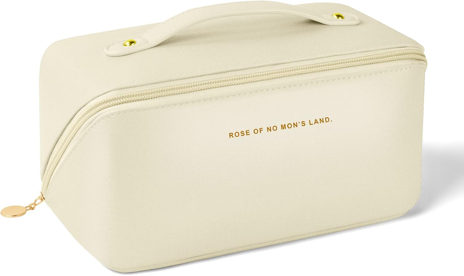 Grande trousse de maquillage Aucuu en cuir PU imperméable, avec poignée et séparateurs