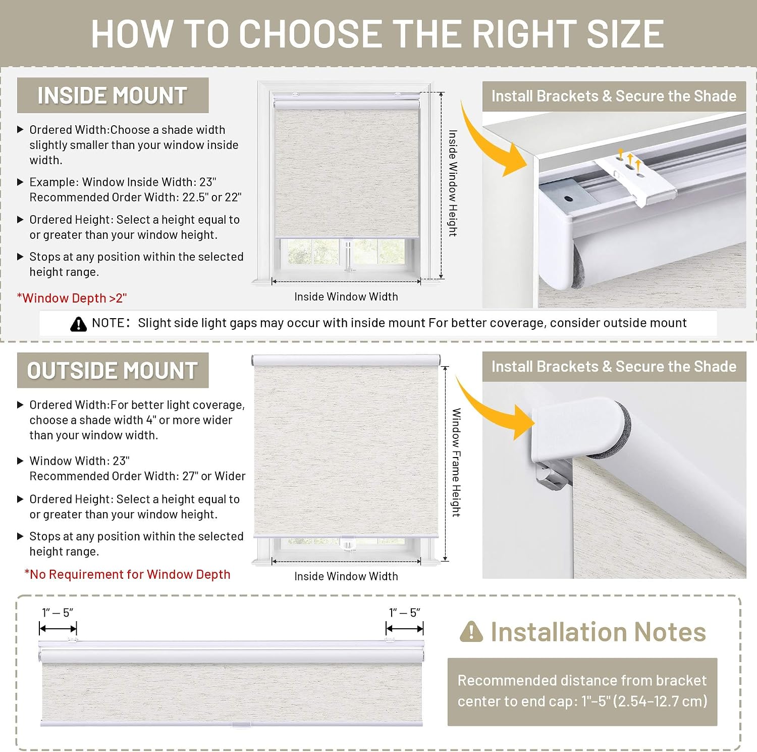 Detalle de SUNOFF Blackout Roller Shade 32.5-inch