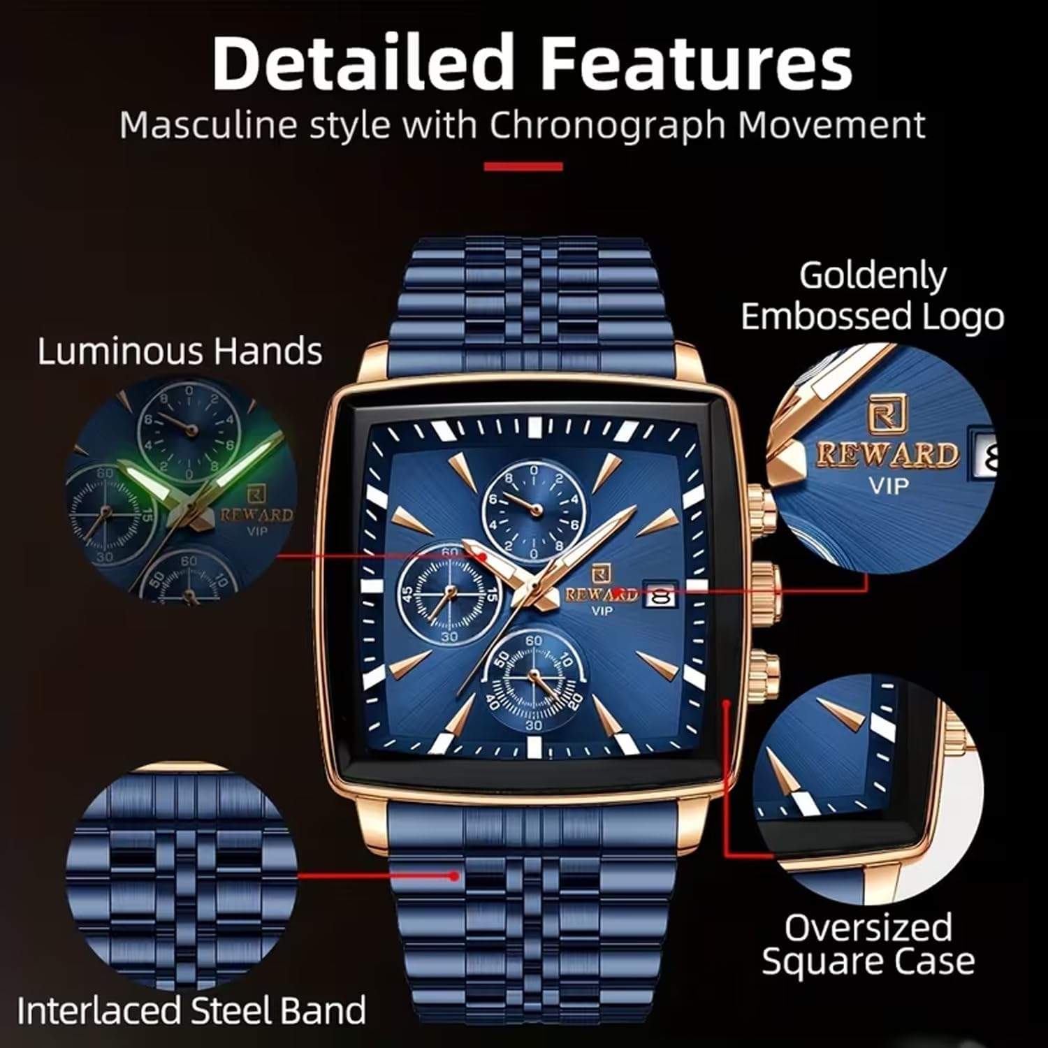 Thumbnail 3 de FOR Sining montre homme chronographe étanche