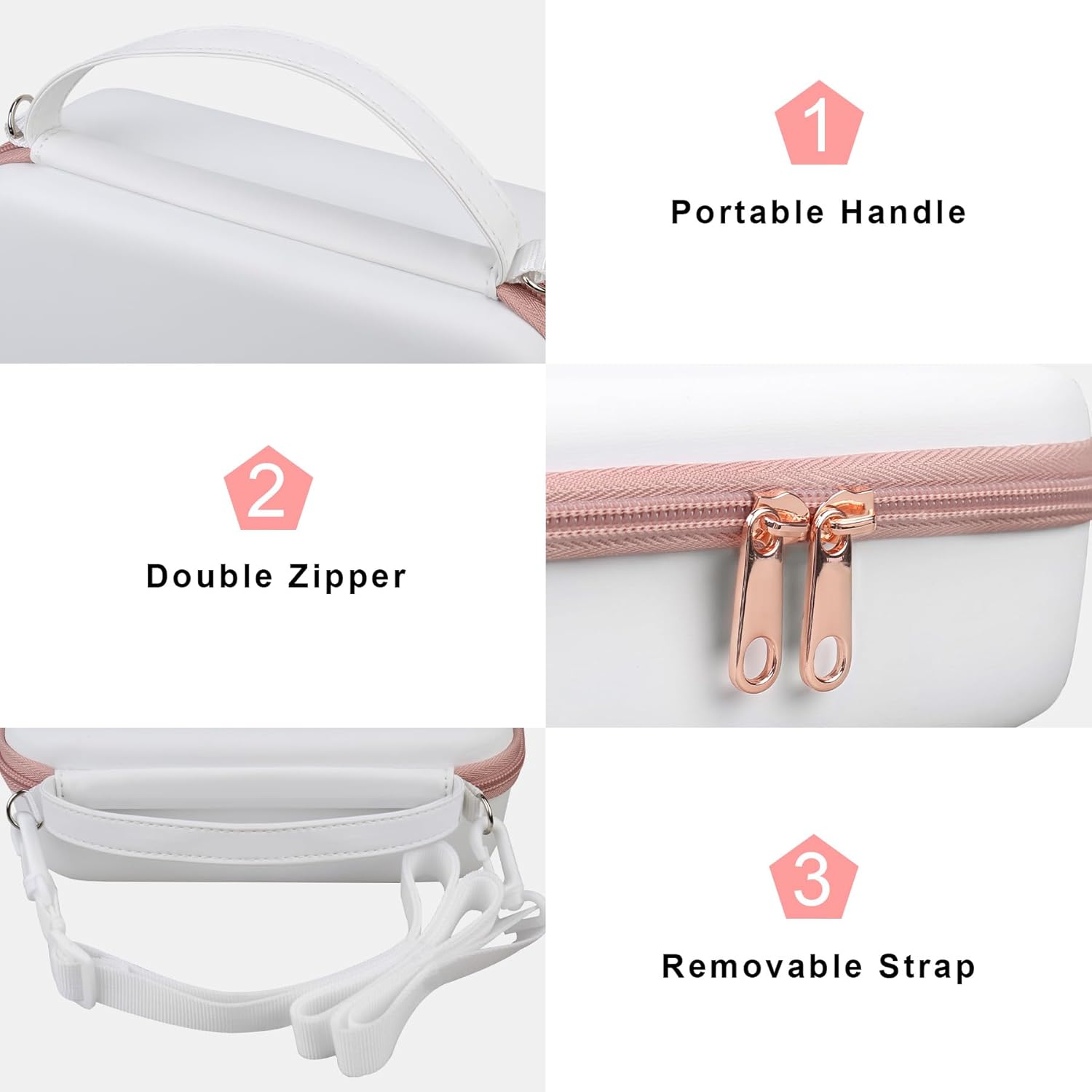 Thumbnail 4 de Canboc Carrying Camera Case for Sony ZV-1 / ZV-1F / ZV-1 II vlog kit – travel storage bag with strap (case only) – White