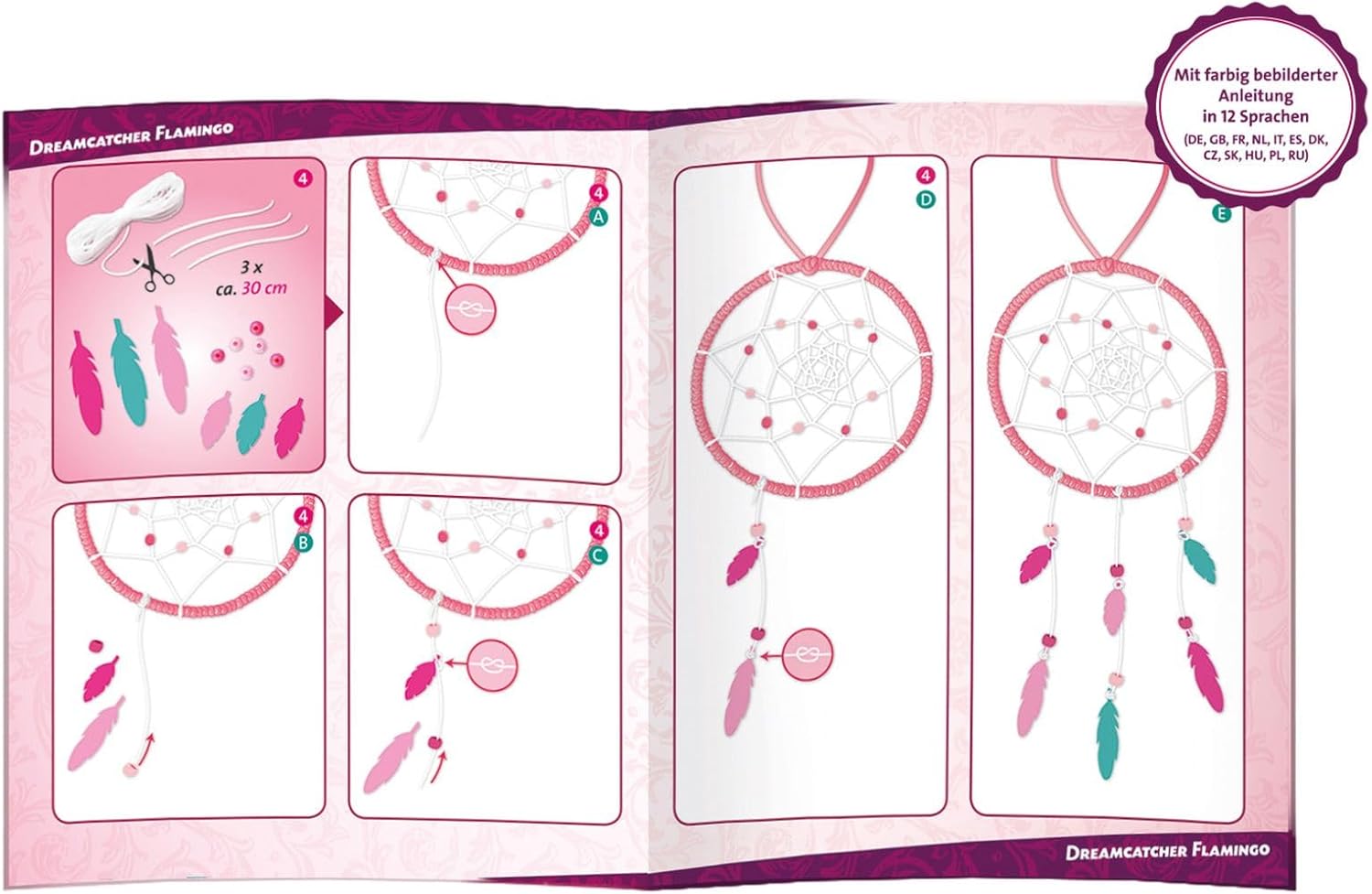 Thumbnail 1 de LENA 42700 – Kit de bricolage Dreamcatcher Flamingo (56 pièces) pour fabriquer un attrape-rêves dès 6 ans