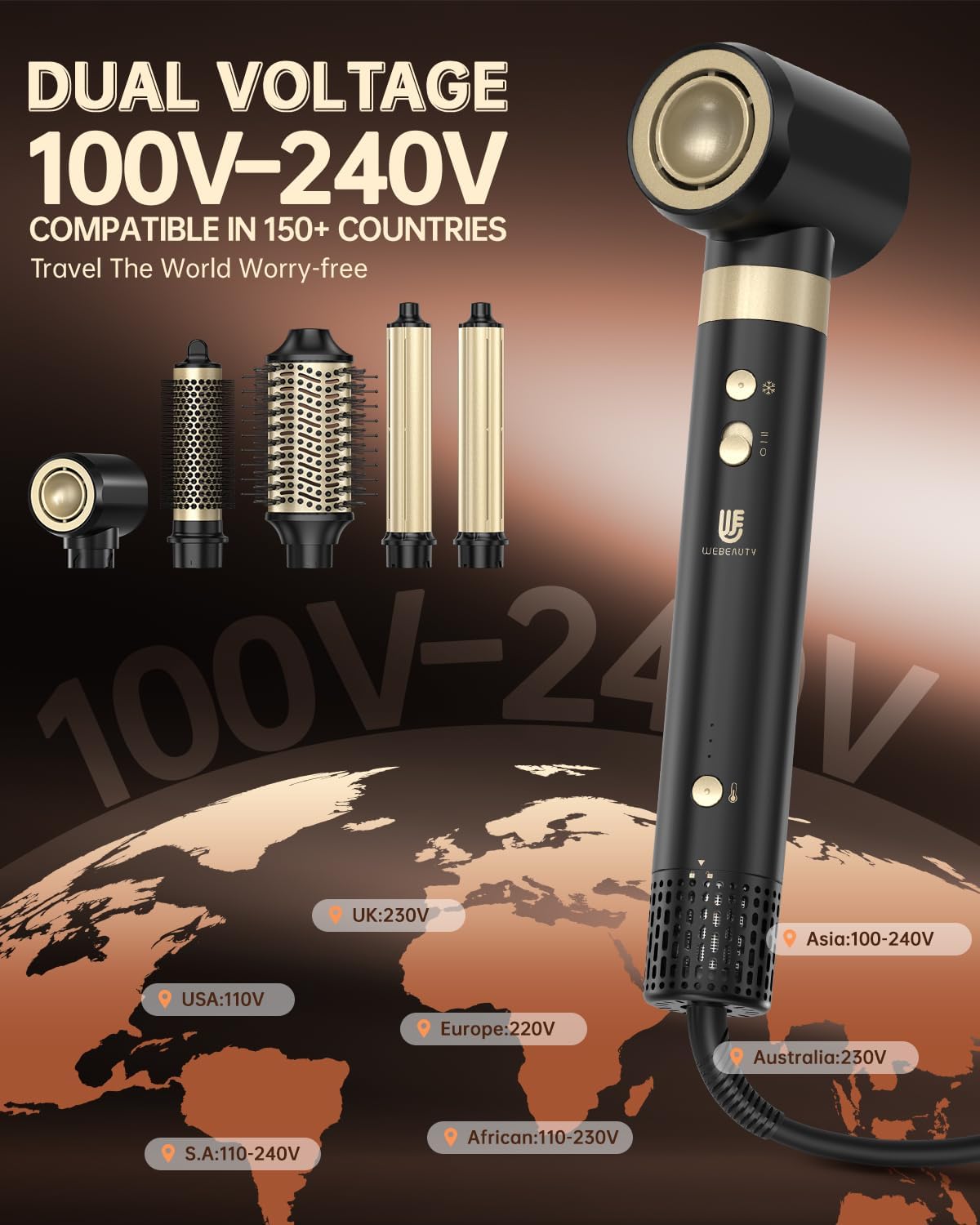 Thumbnail 1 de webeauty Doble Voltaje 1400W Secador 6 en 1