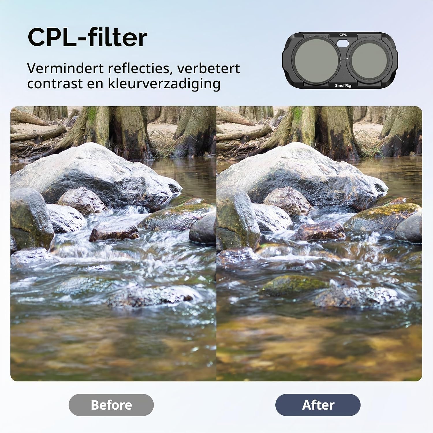 Detalle de SMALLRIG 6687 filterset voor Insta360 Luna Ultra met zes ND-filters
