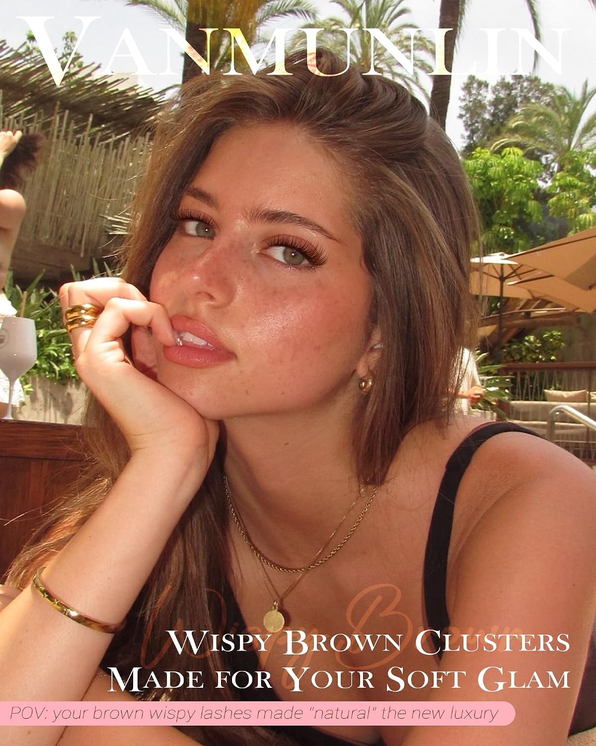 Detalle de Natural Brown Lash Clusters Kit (C Curl) DIY Wispy Eyelash Extensions 10–16mm with Brush