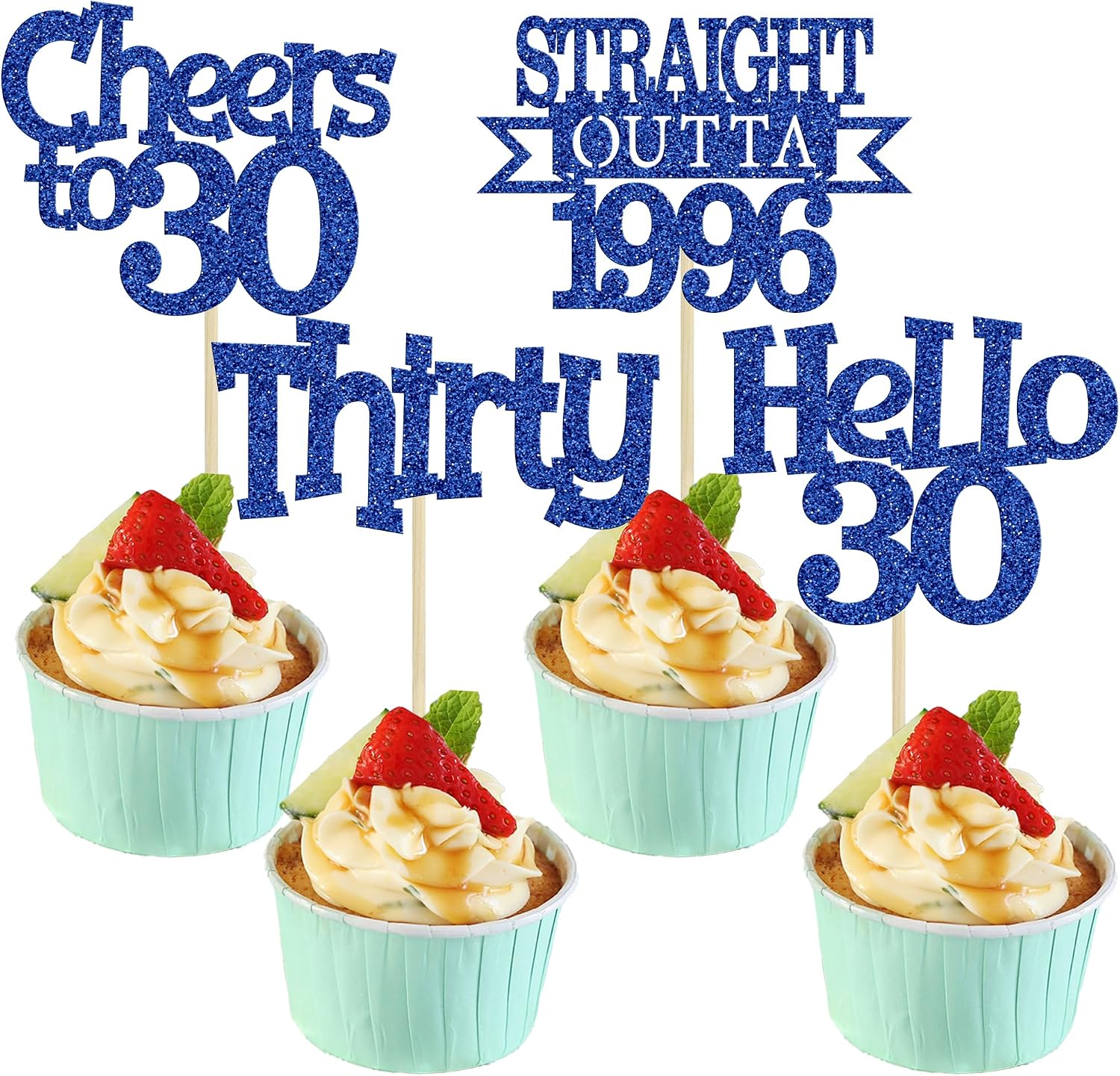 Detalle de Ephlyn Birthday Cupcake Toppers Blue