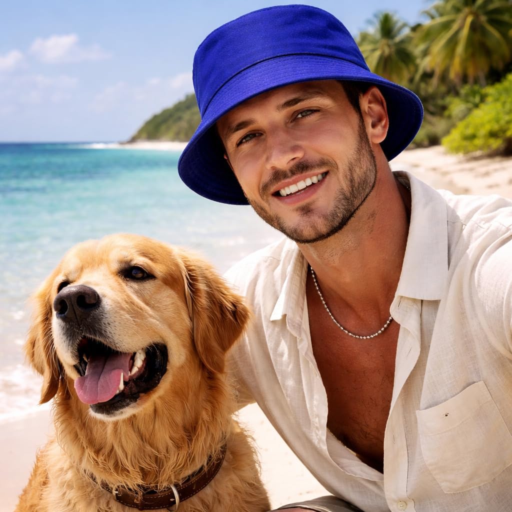 Thumbnail 3 de COSHAL® Mens Classic Cotton Bucket Hat Unisex – Reversible Sun Hat 56-58 cm