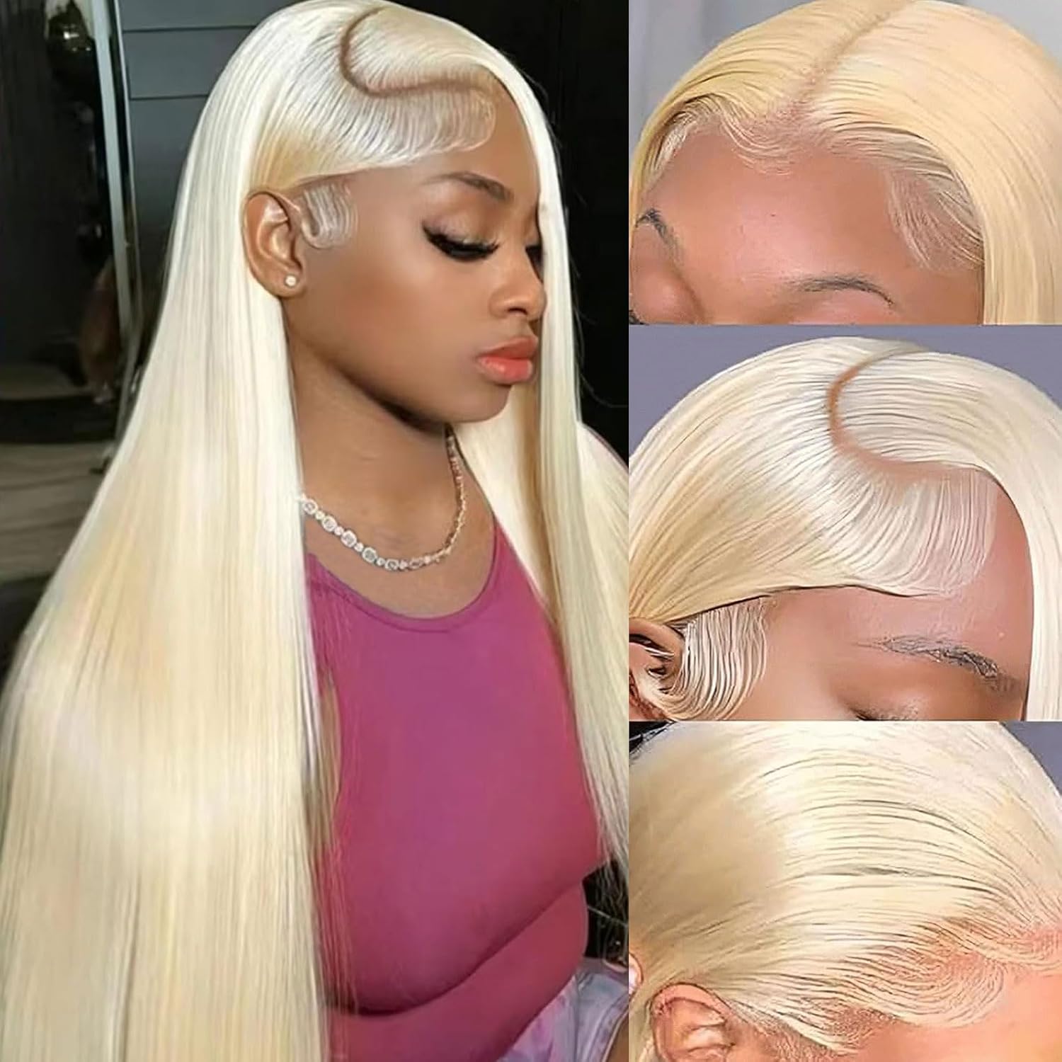 Detalle de LETMIEO Human Hair Lace Front Wig 13x6