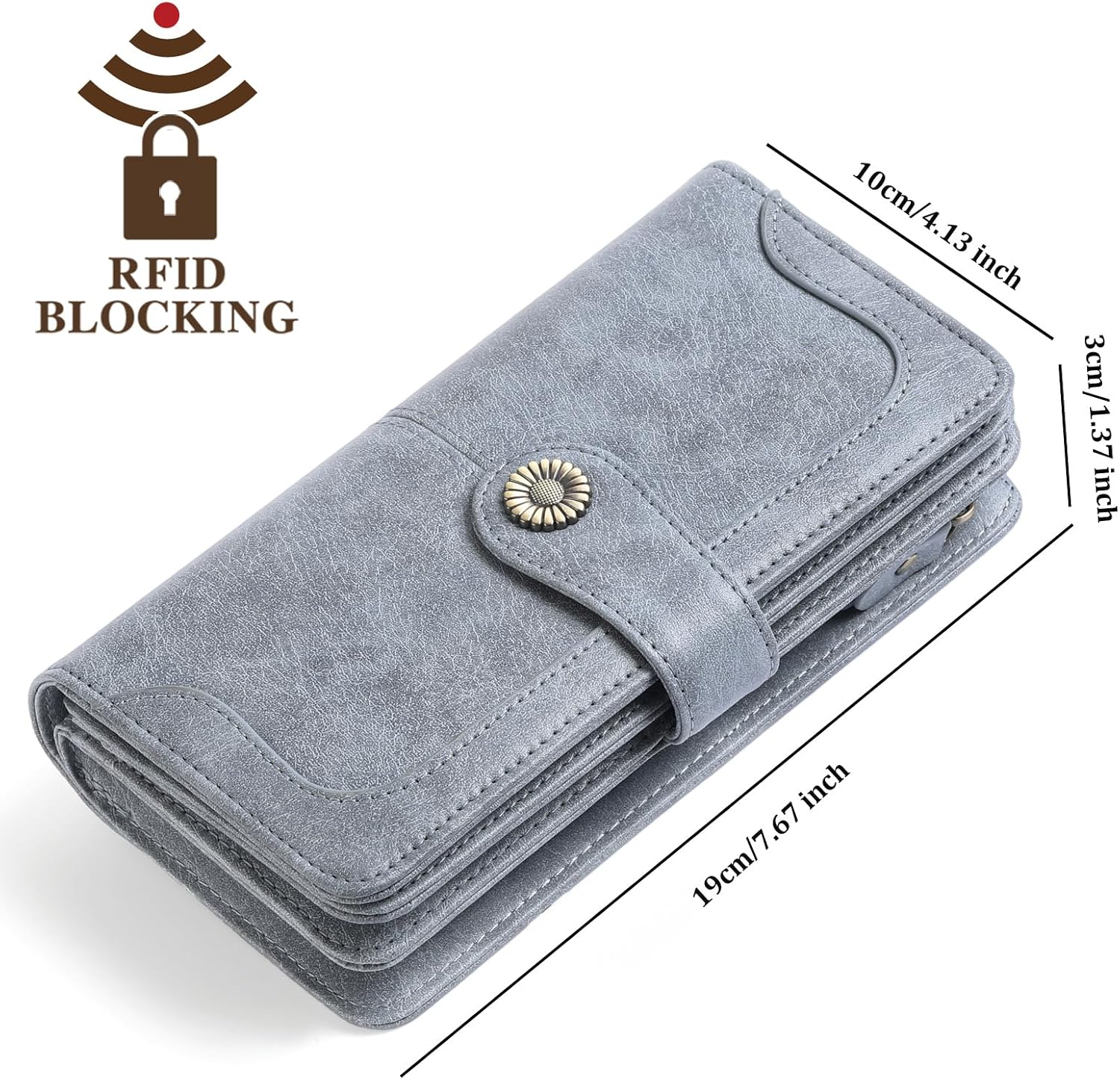 Detalle de SENDEFN RFID large leather purse